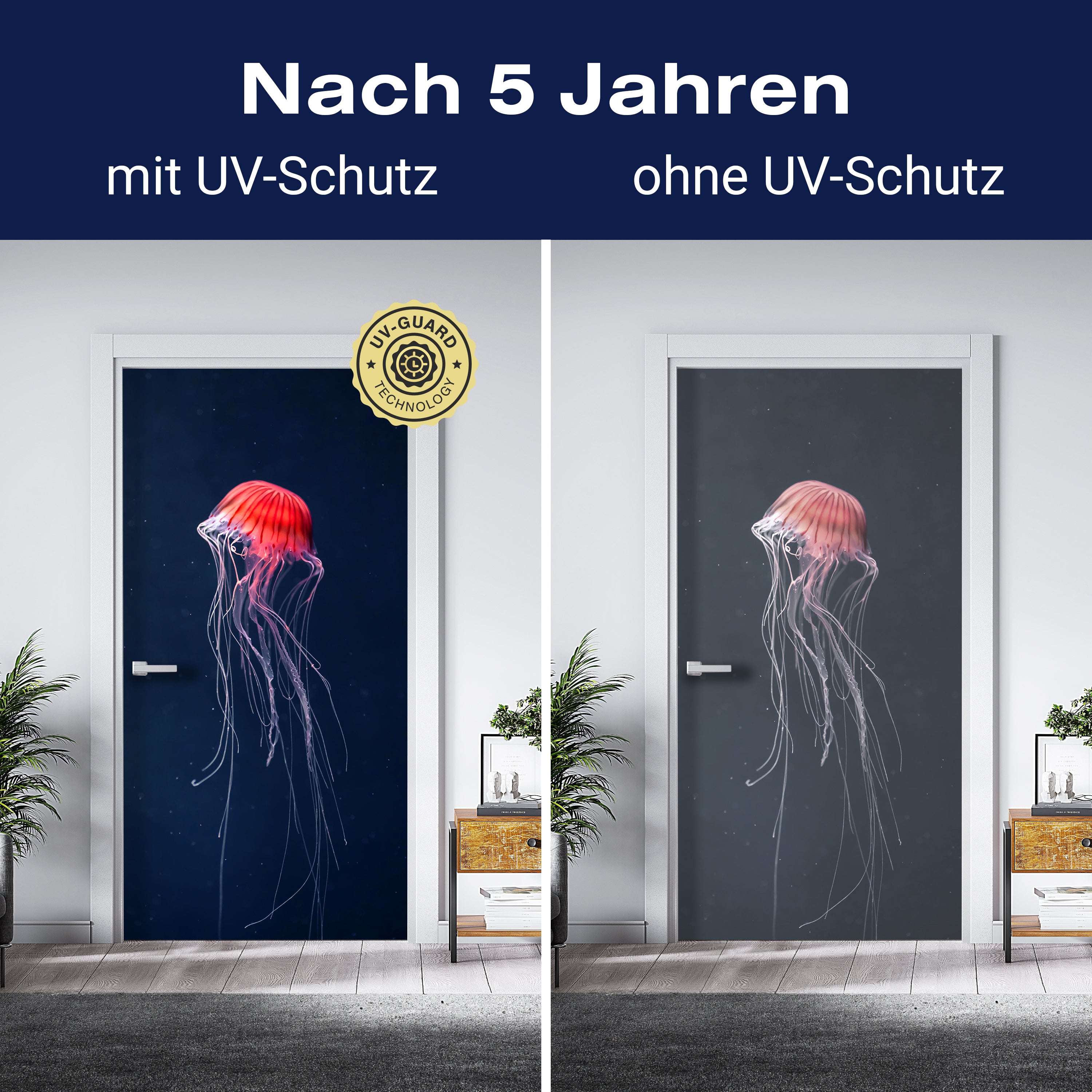 Türtapete Rote Qualle im Meer, Dunkelheit, Tier M1121 - Bild 4 Türtapete Rote Qualle im Meer, Dunkelheit, Tier M1121 - Bild 4