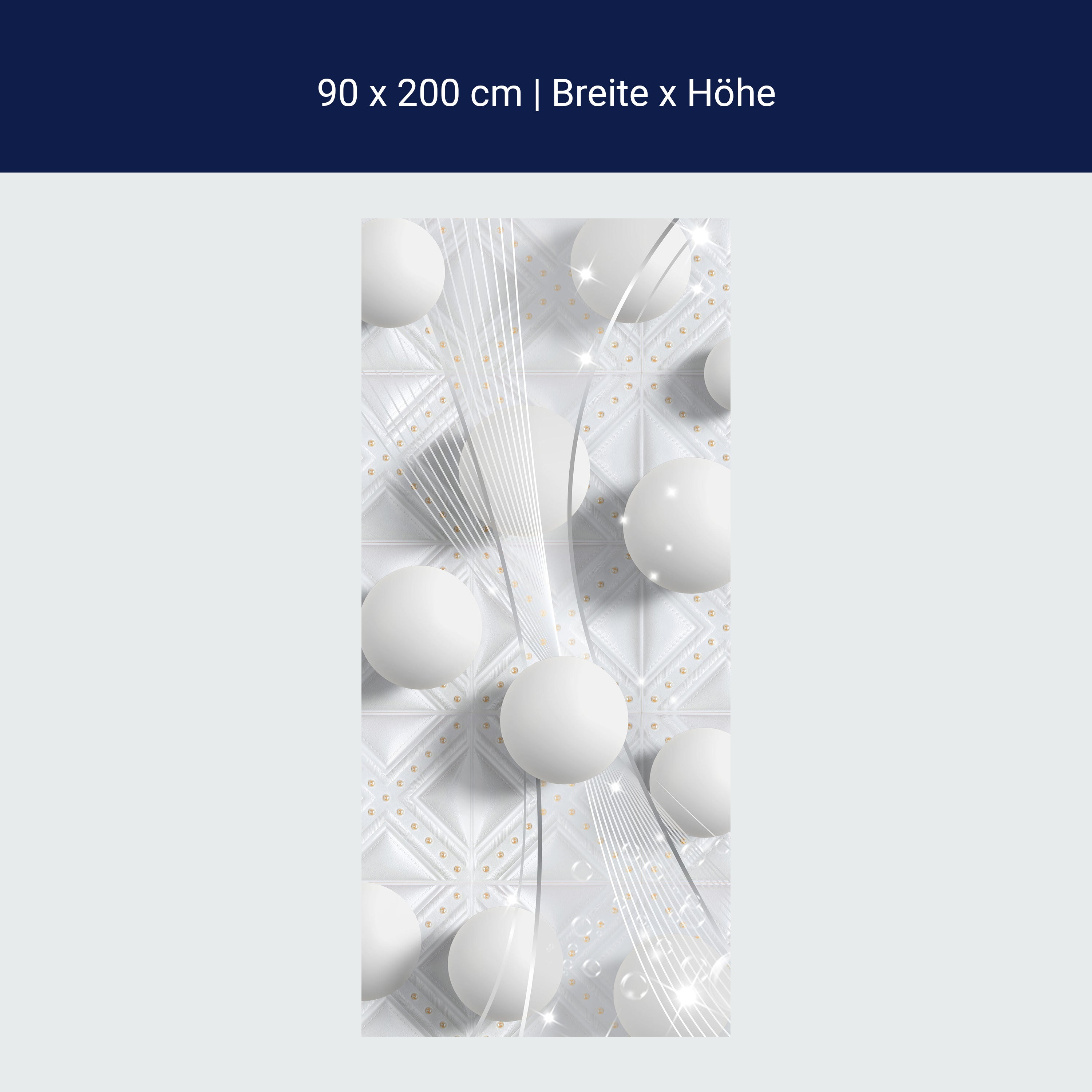 Türtapete Abstraktes Muster, Kugeln, Rauten, Glanz M1123 Türtapete Abstraktes Muster, Kugeln, Rauten, Glanz M1123