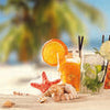 Küchenrückwand Strand Cocktail Seestern Orange Limette M1128