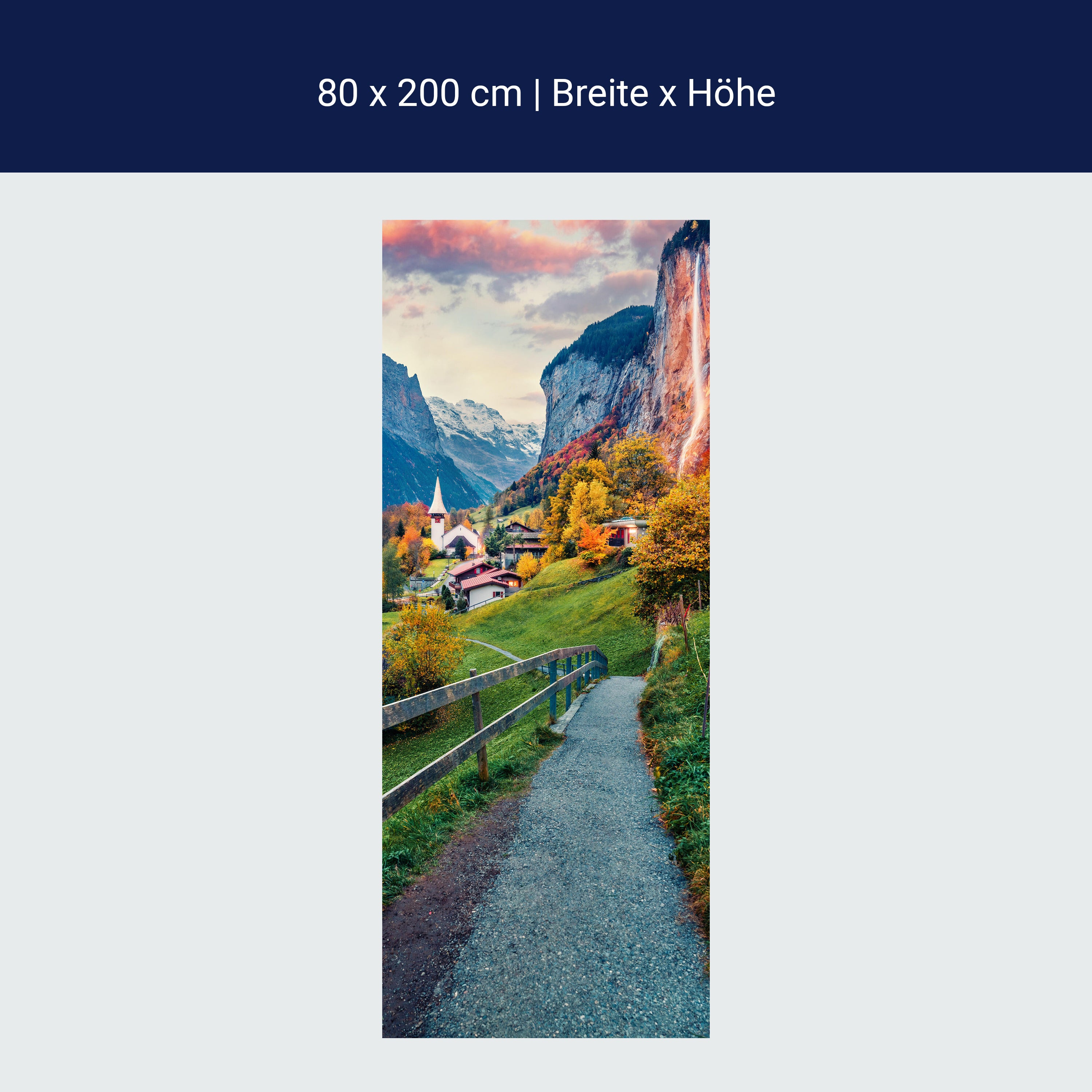 Türtapete Dorf in Berg-tal, Alpen, Gebirge, Berge M1136 Türtapete Dorf in Berg-tal, Alpen, Gebirge, Berge M1136