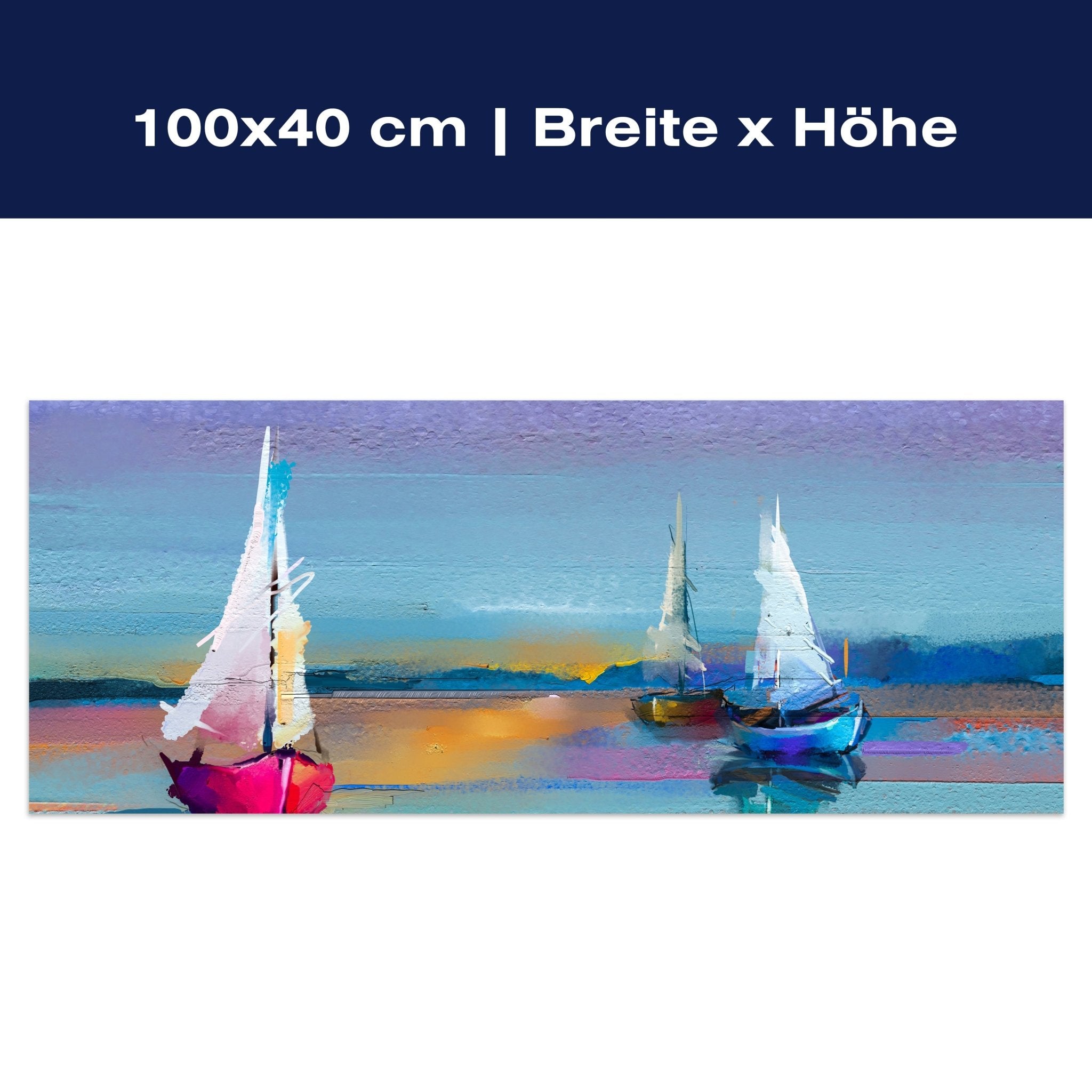 Leinwandbild Meer und Boote Malerei M1141 Leinwandbild Meer und Boote Malerei M1141