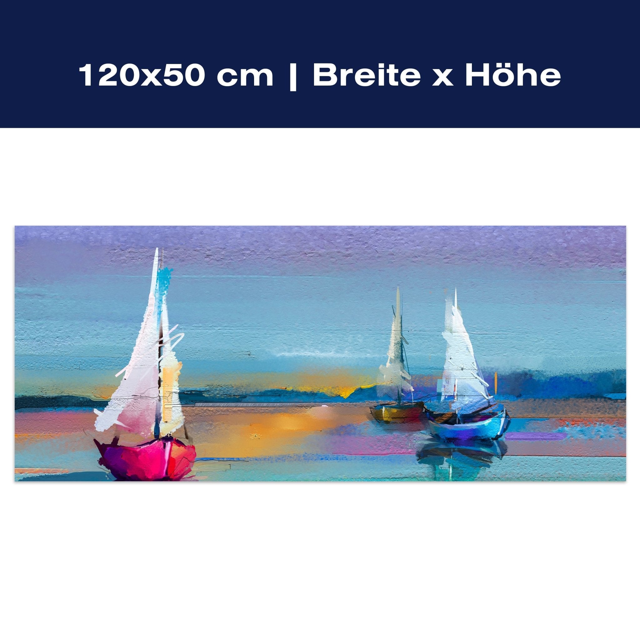 Leinwandbild Meer und Boote Malerei M1141 Leinwandbild Meer und Boote Malerei M1141