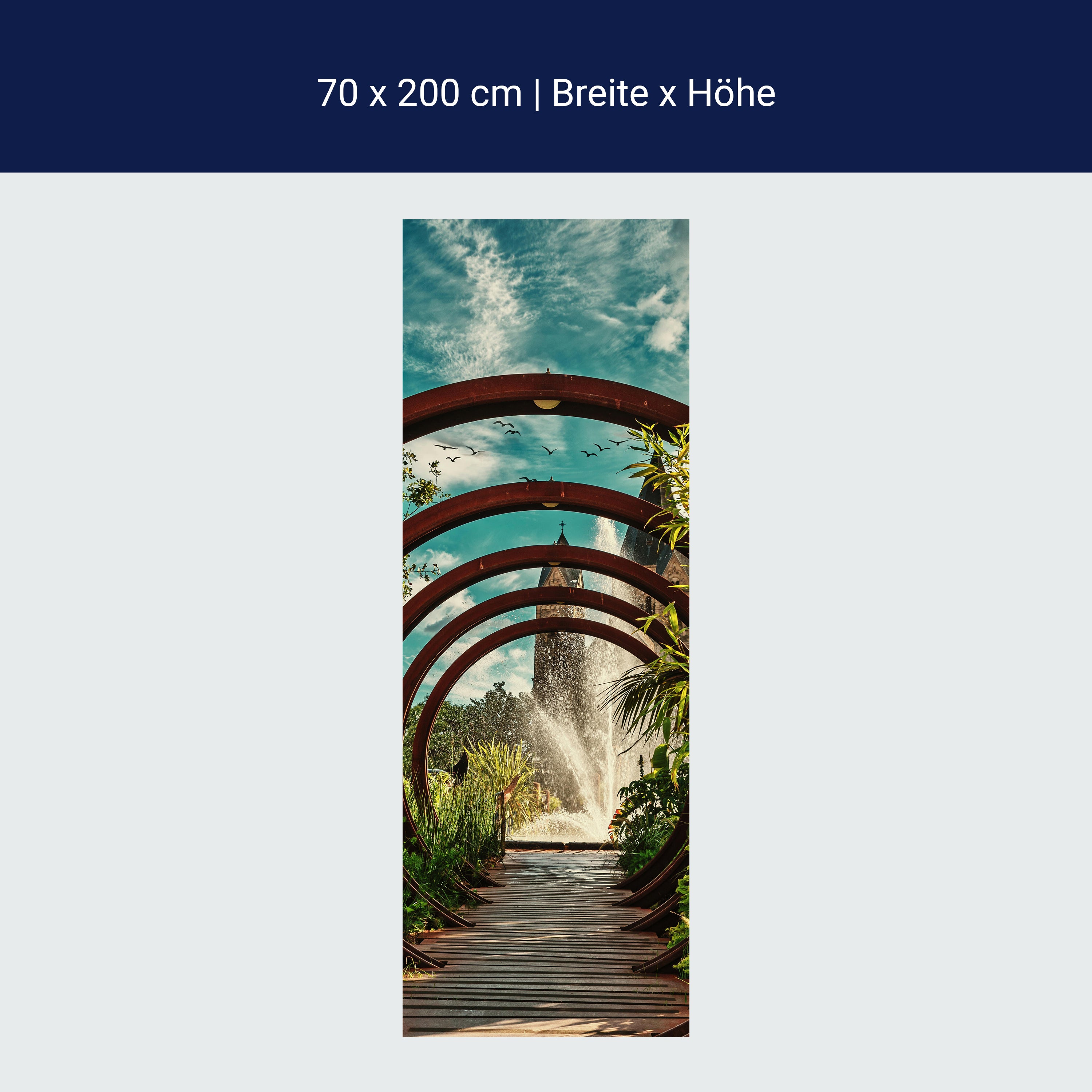 Türtapete Holz-steg mit Ringen, Tunnel, Schloss M1142 Türtapete Holz-steg mit Ringen, Tunnel, Schloss M1142