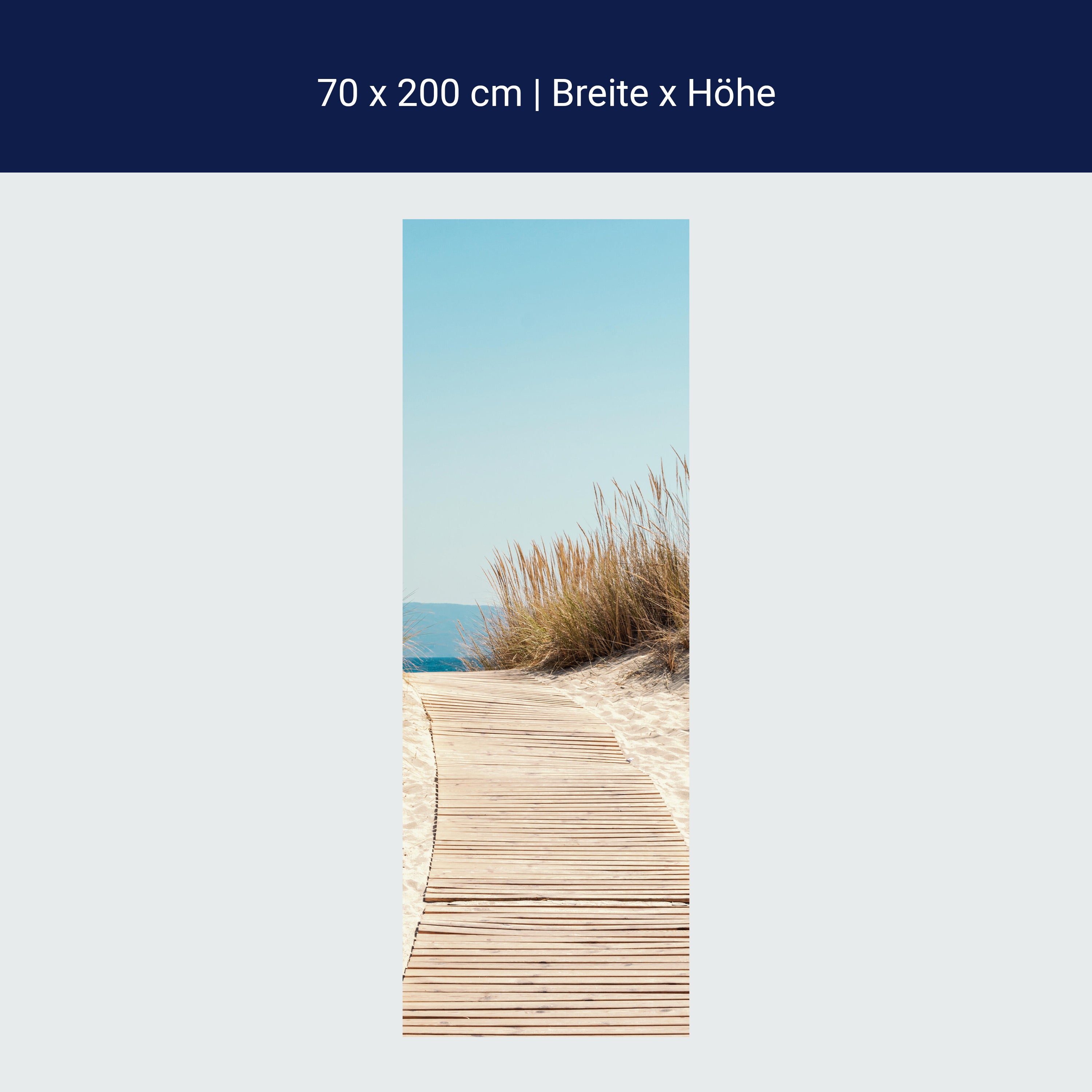Türtapete Holz-weg an den Strand, Gräser, Meer M1143 Türtapete Holz-weg an den Strand, Gräser, Meer M1143
