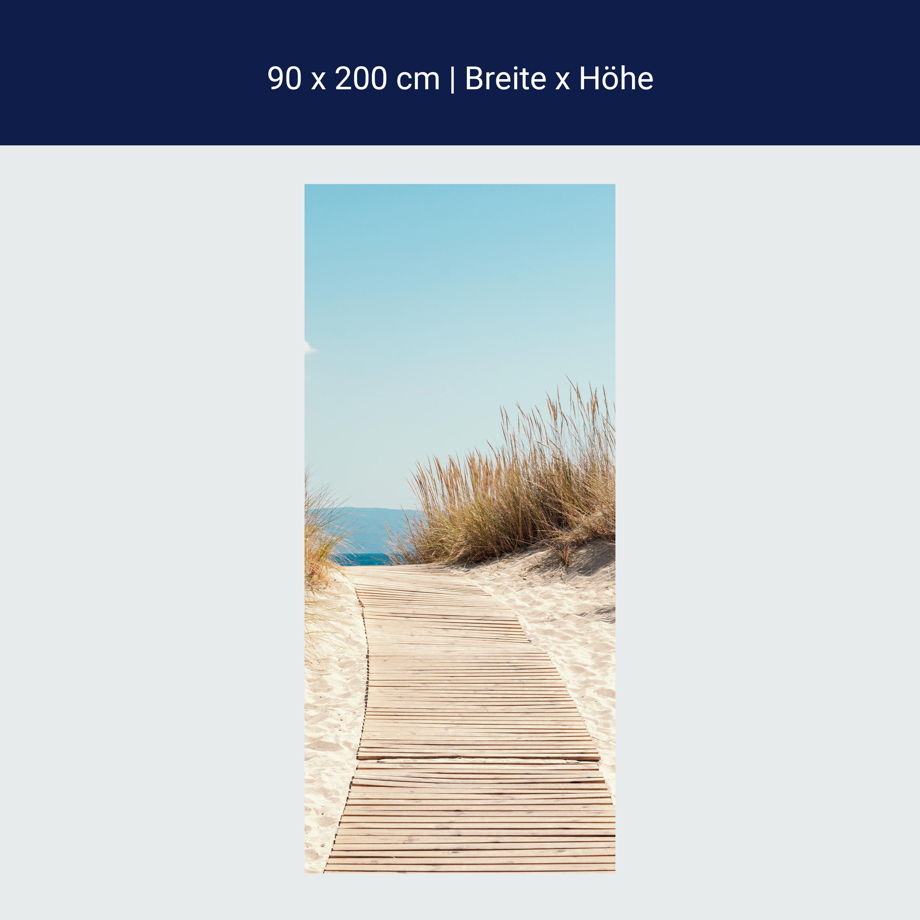 Türtapete Holz-weg an den Strand, Gräser, Meer M1143 Türtapete Holz-weg an den Strand, Gräser, Meer M1143