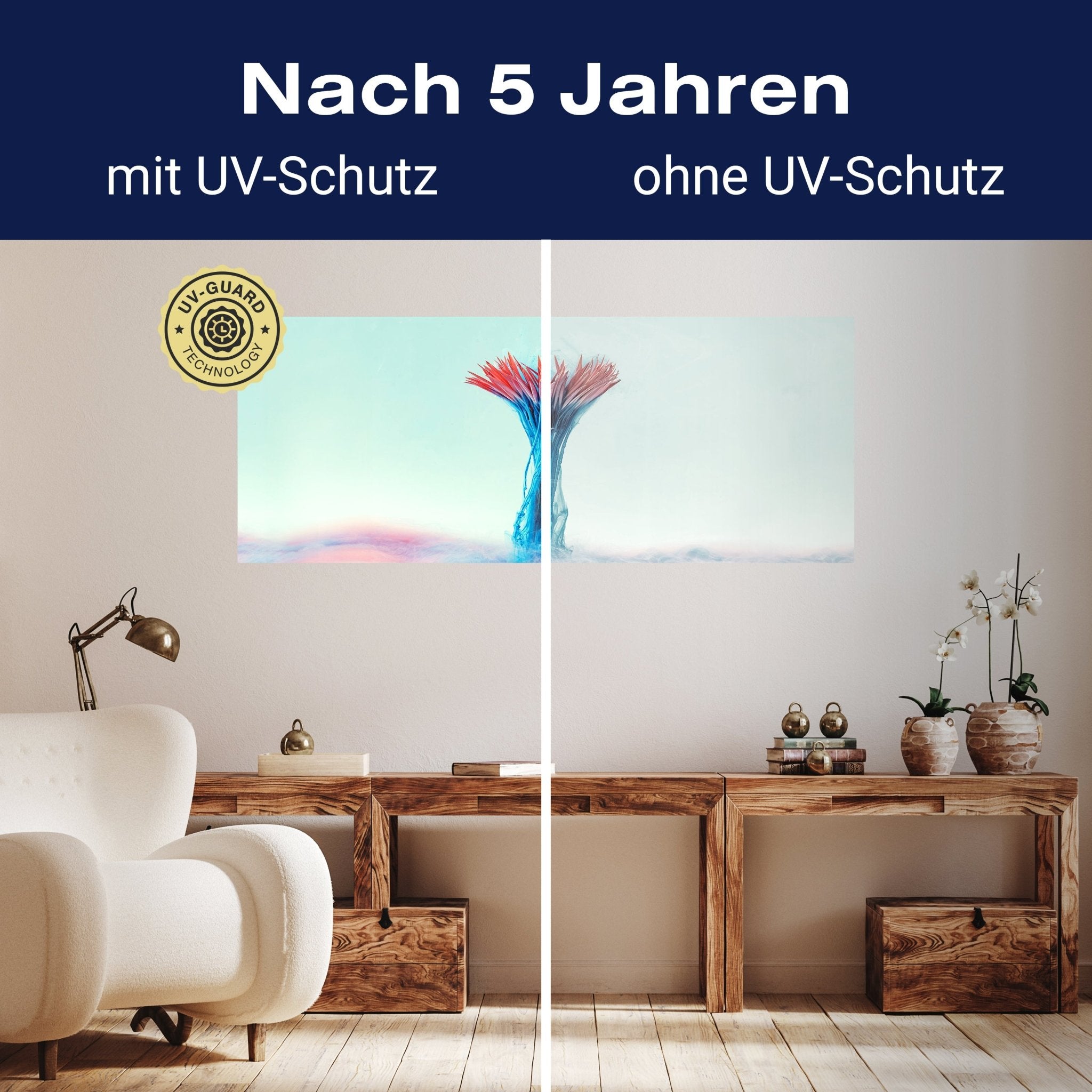 Leinwandbild Rosa Blume mit blauer Tinte Kunst M1144 kaufen - Bild 9 Leinwandbild Rosa Blume mit blauer Tinte Kunst M1144 kaufen - Bild 9