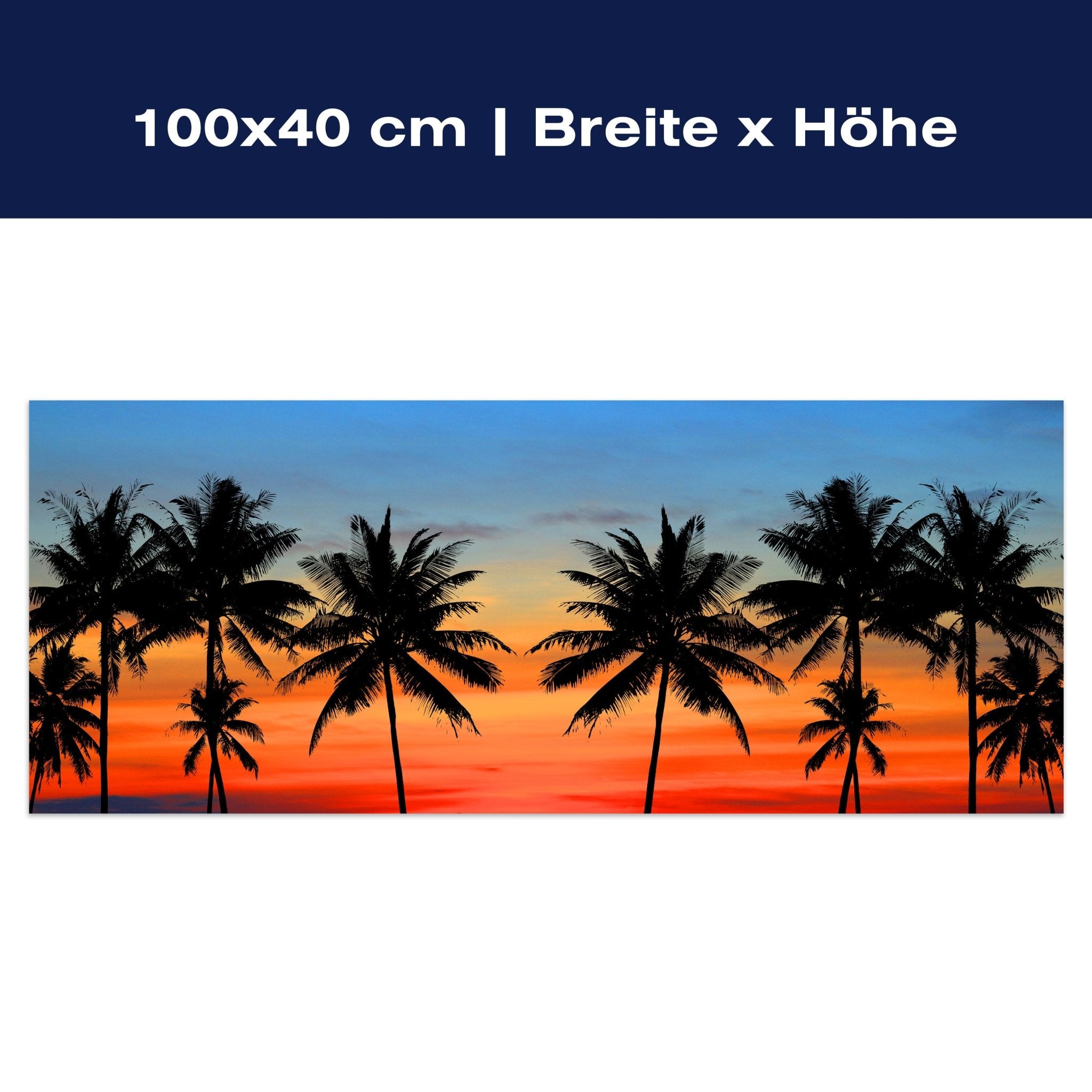Leinwandbild Sonnenuntergang über dem Meer, Palmen M1146 Leinwandbild Sonnenuntergang über dem Meer, Palmen M1146