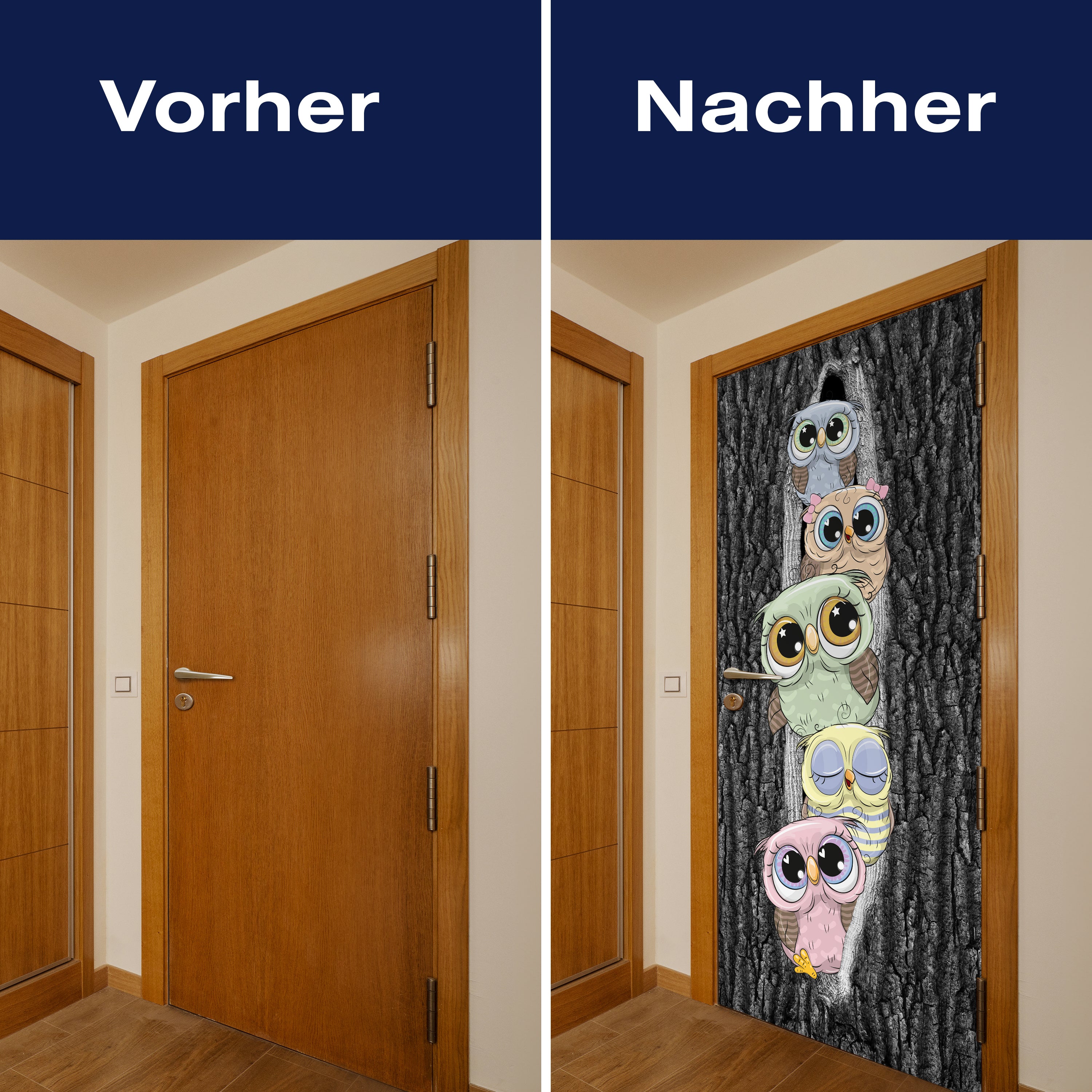 Türtapete Comic Eulen im Baum-stamm, Natur, Vögel M1150 - Bild 10 Türtapete Comic Eulen im Baum-stamm, Natur, Vögel M1150 - Bild 10