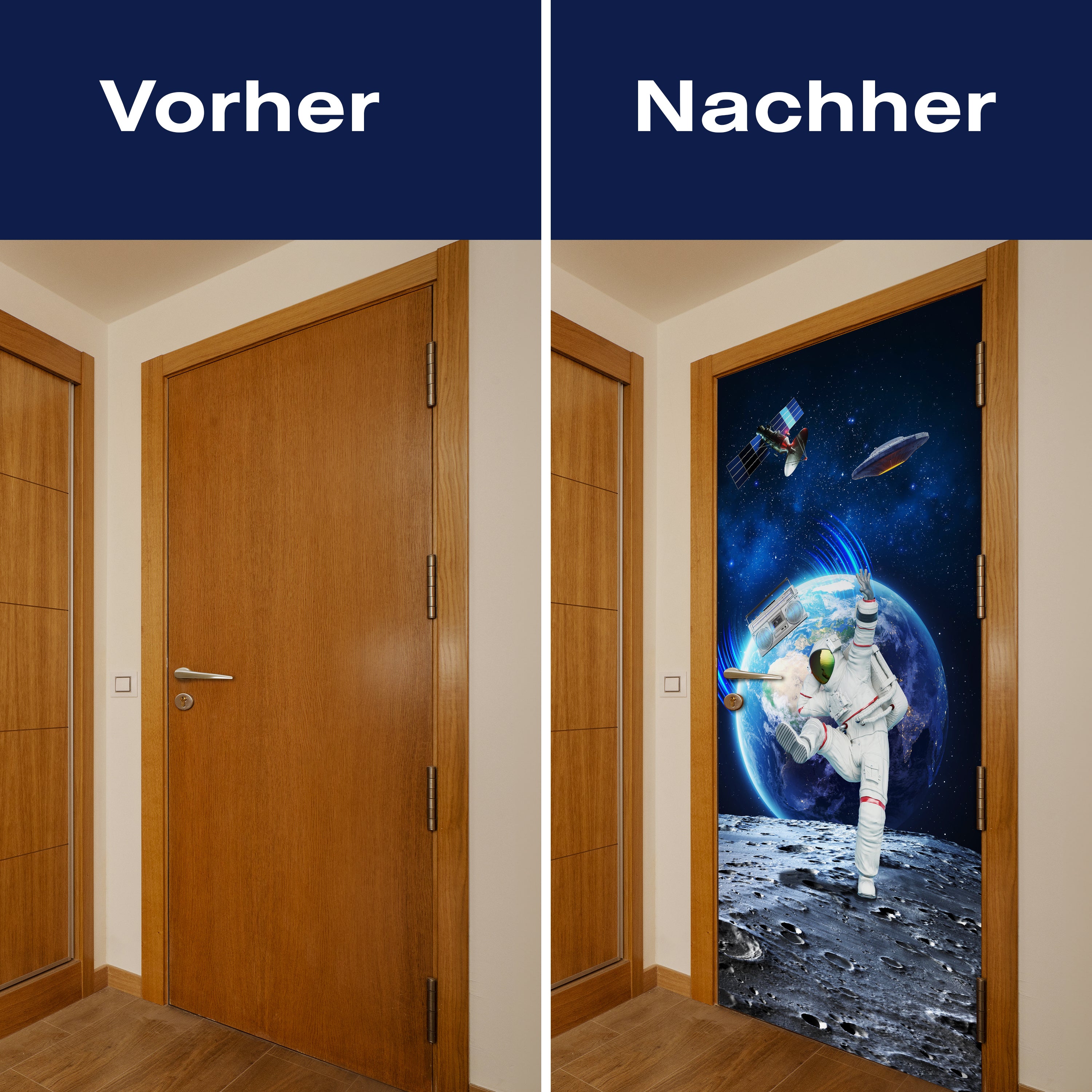 Türtapete tanzender Astronaut auf Mond, Weltraum M1151 - Bild 10 Türtapete tanzender Astronaut auf Mond, Weltraum M1151 - Bild 10