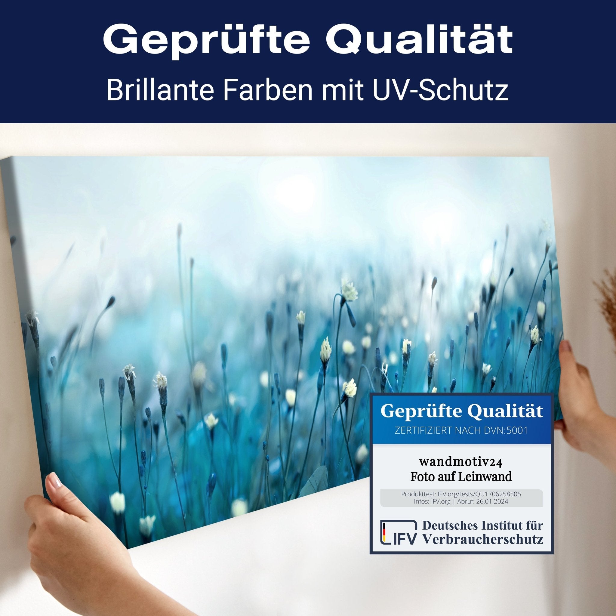 Leinwandbild Blaues Blumenfeld M1152 kaufen - Bild 4 Leinwandbild Blaues Blumenfeld M1152 kaufen - Bild 4