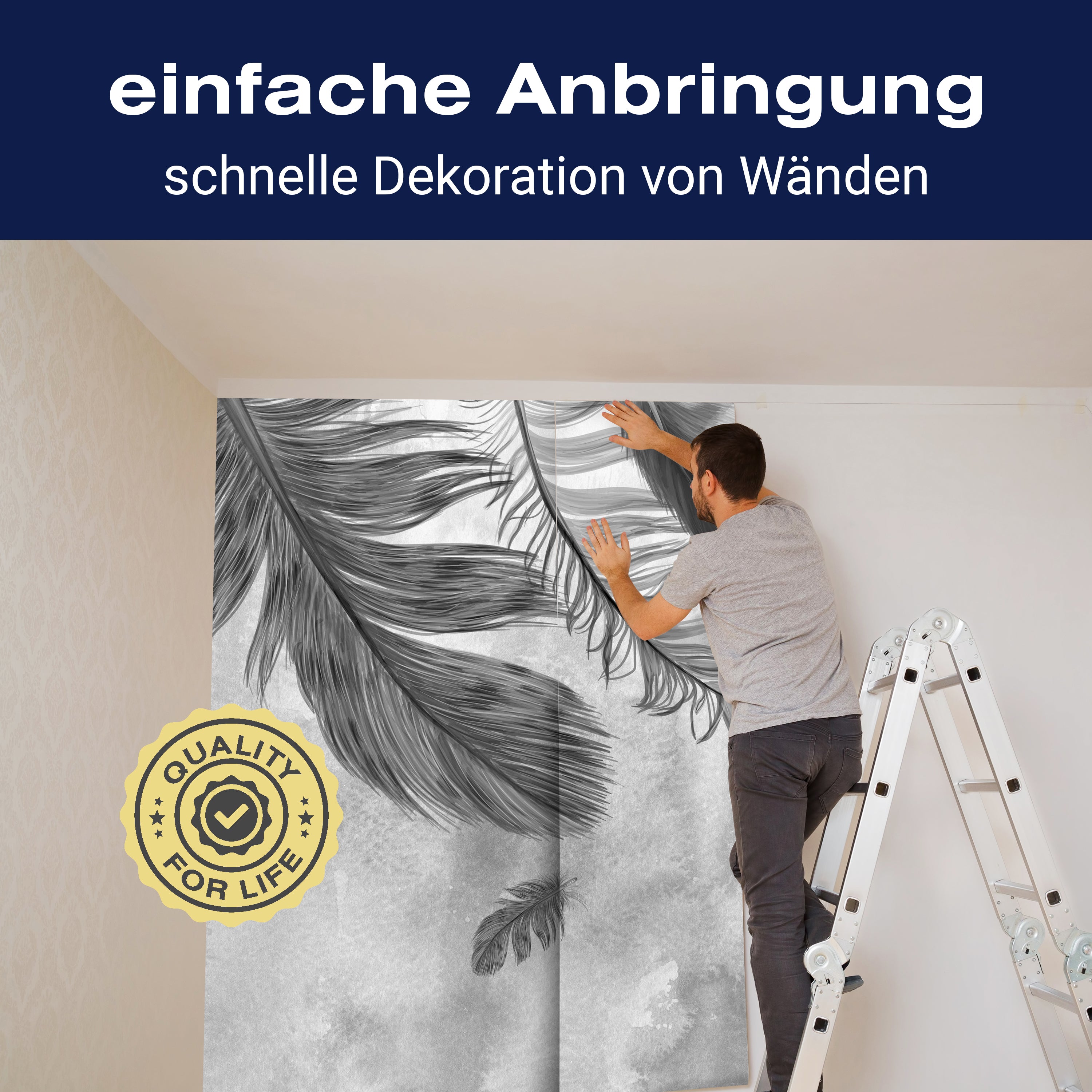 Fototapete Graue Feder Aquarell M1158 - Bild 3 Fototapete Graue Feder Aquarell M1158 - Bild 3