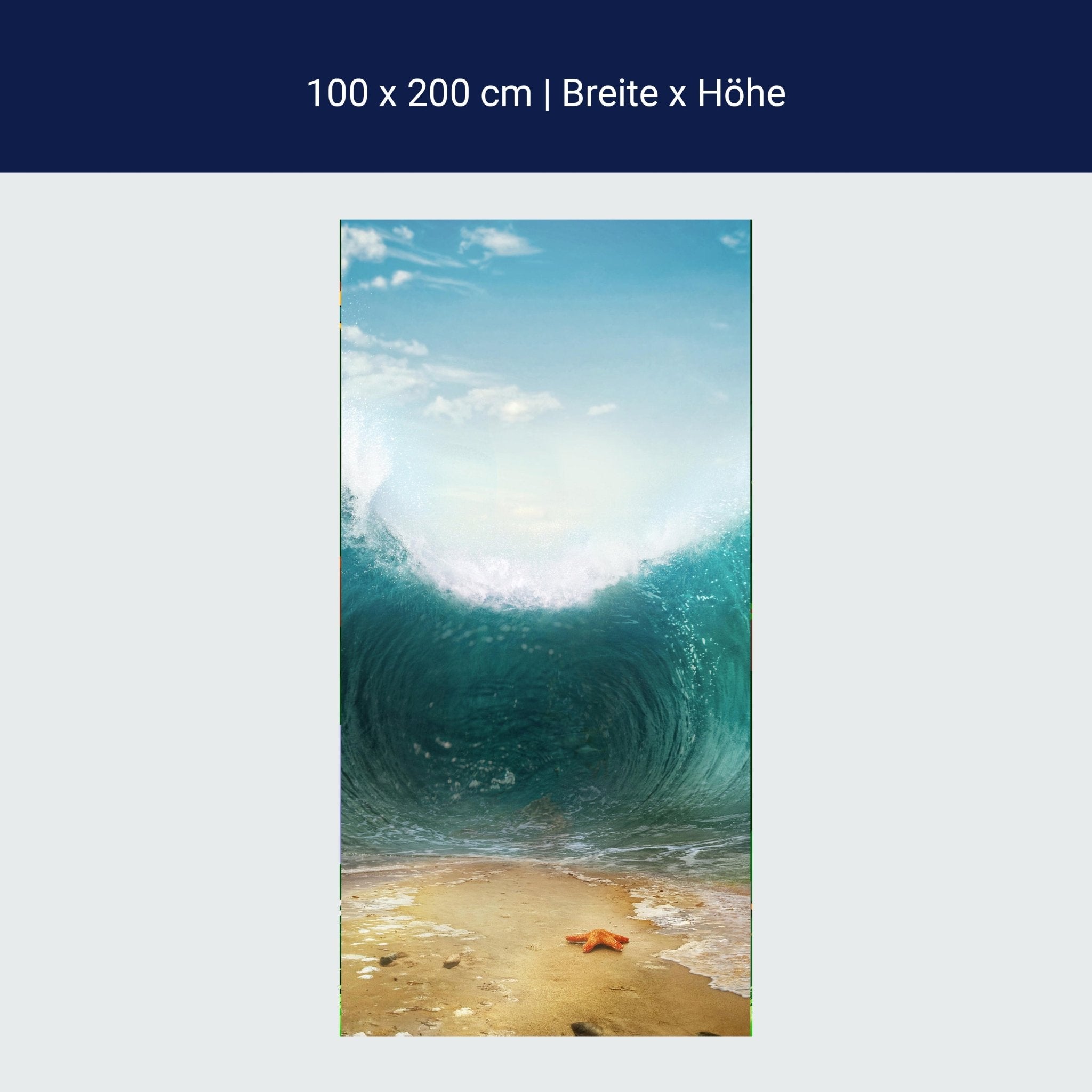 Türtapete Seestern auf Sandbank, Meer, Welle M1160 Türtapete Seestern auf Sandbank, Meer, Welle M1160