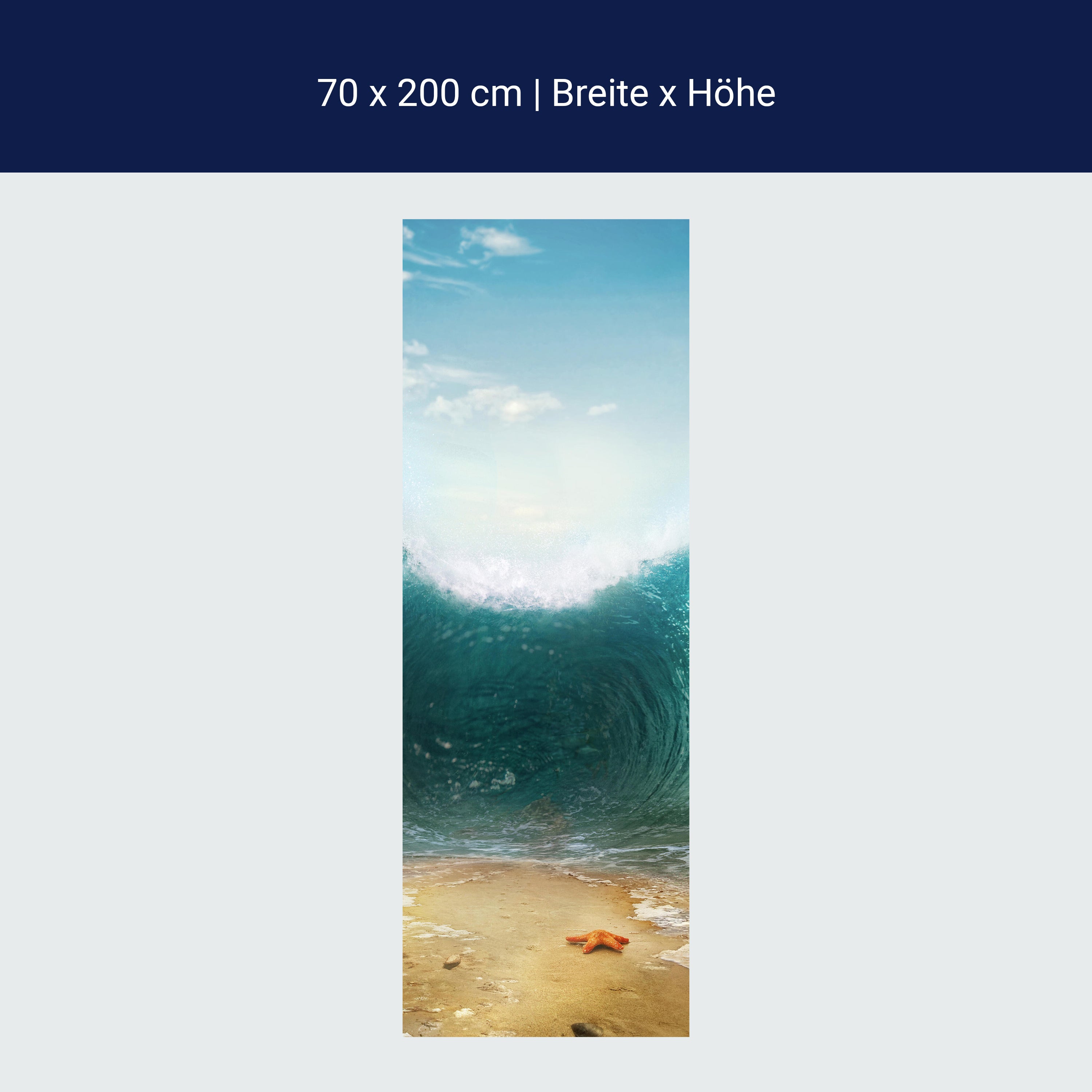 Türtapete Seestern auf Sandbank, Meer, Welle M1160 Türtapete Seestern auf Sandbank, Meer, Welle M1160