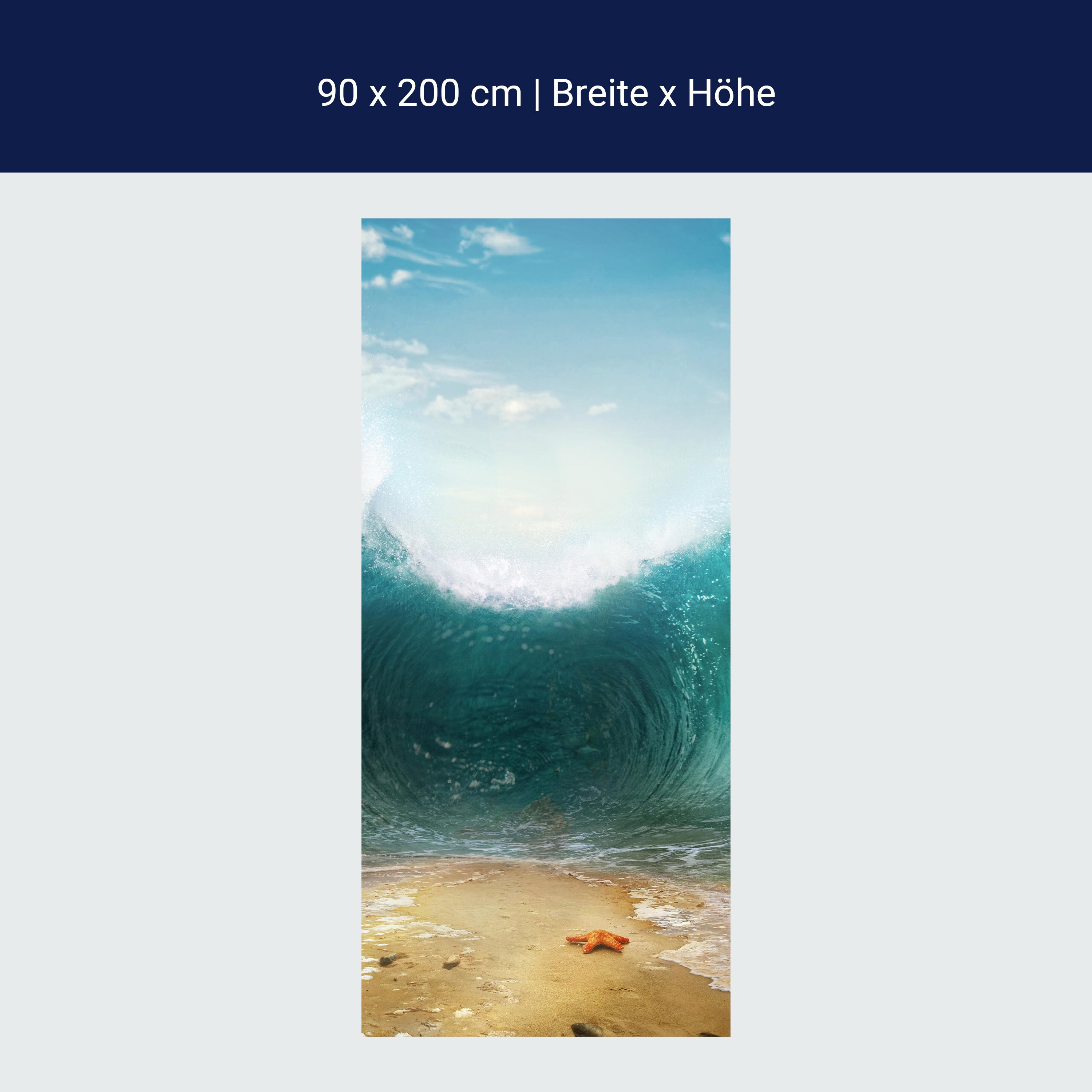 Türtapete Seestern auf Sandbank, Meer, Welle M1160 Türtapete Seestern auf Sandbank, Meer, Welle M1160