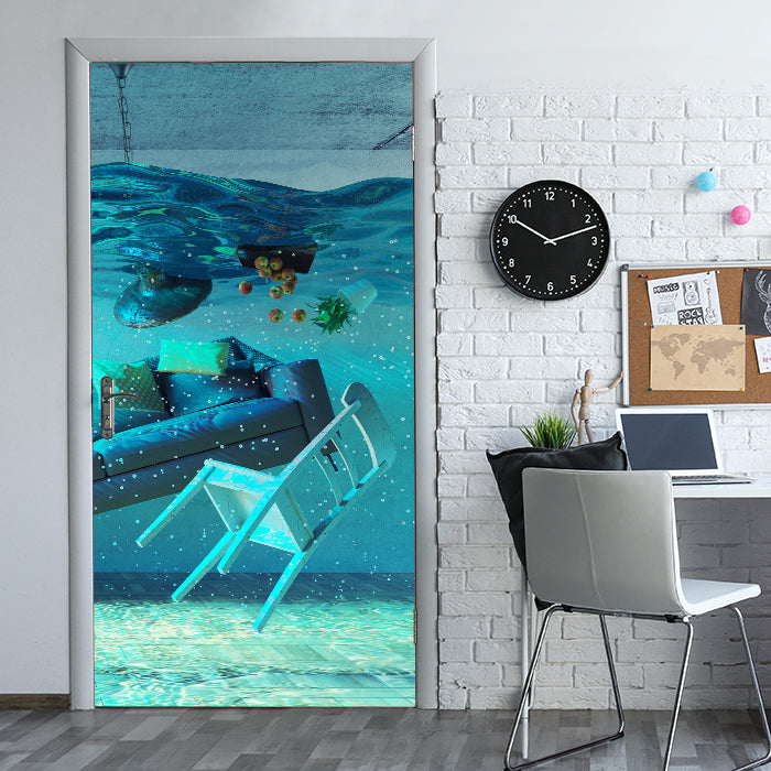 Türtapete Wohnzimmer Unterwasser, Stuhl, Couch M1164 - Bild 1 Türtapete Wohnzimmer Unterwasser, Stuhl, Couch M1164 - Bild 1