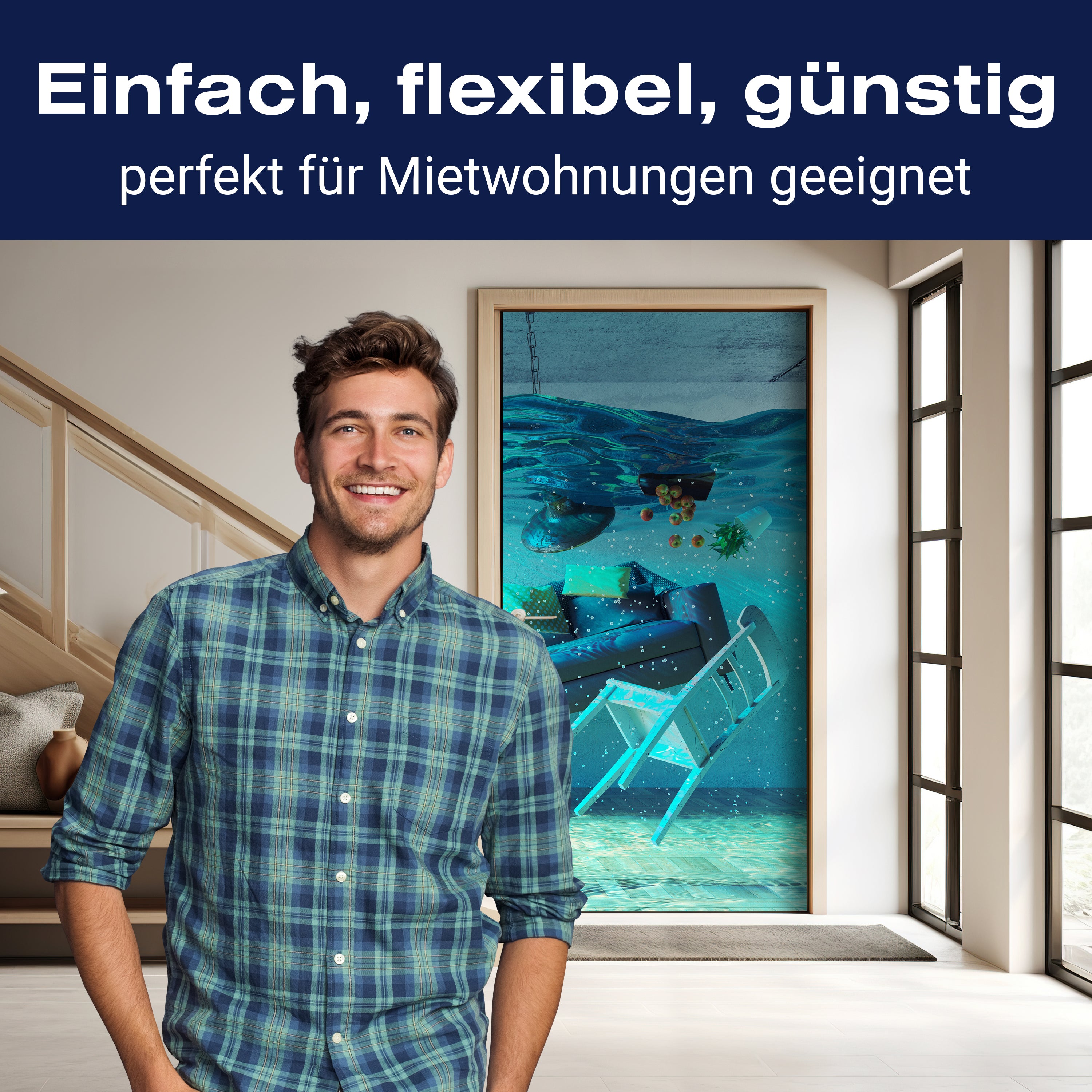 Türtapete Wohnzimmer Unterwasser, Stuhl, Couch M1164 - Bild 3 Türtapete Wohnzimmer Unterwasser, Stuhl, Couch M1164 - Bild 3