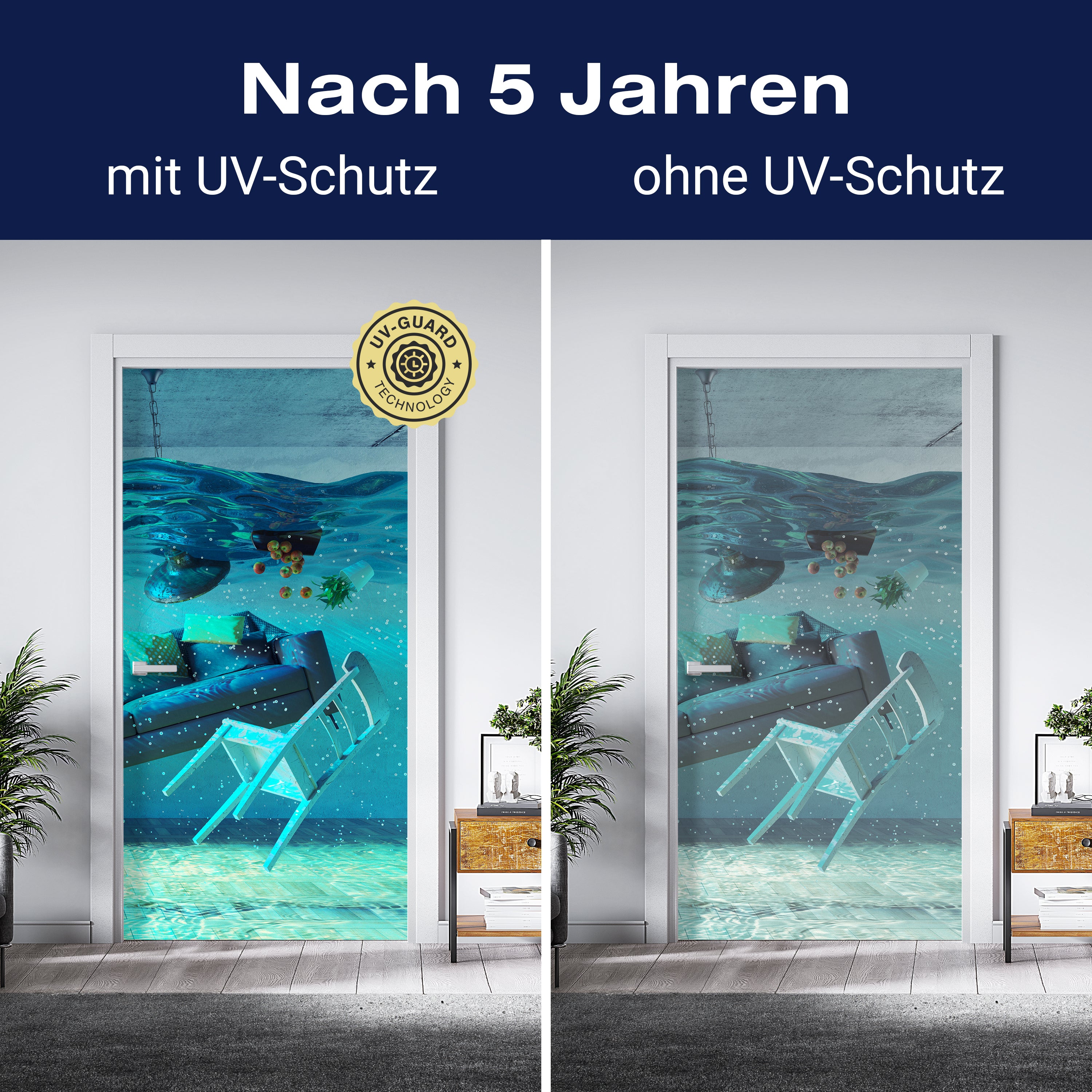Türtapete Wohnzimmer Unterwasser, Stuhl, Couch M1164 - Bild 4 Türtapete Wohnzimmer Unterwasser, Stuhl, Couch M1164 - Bild 4