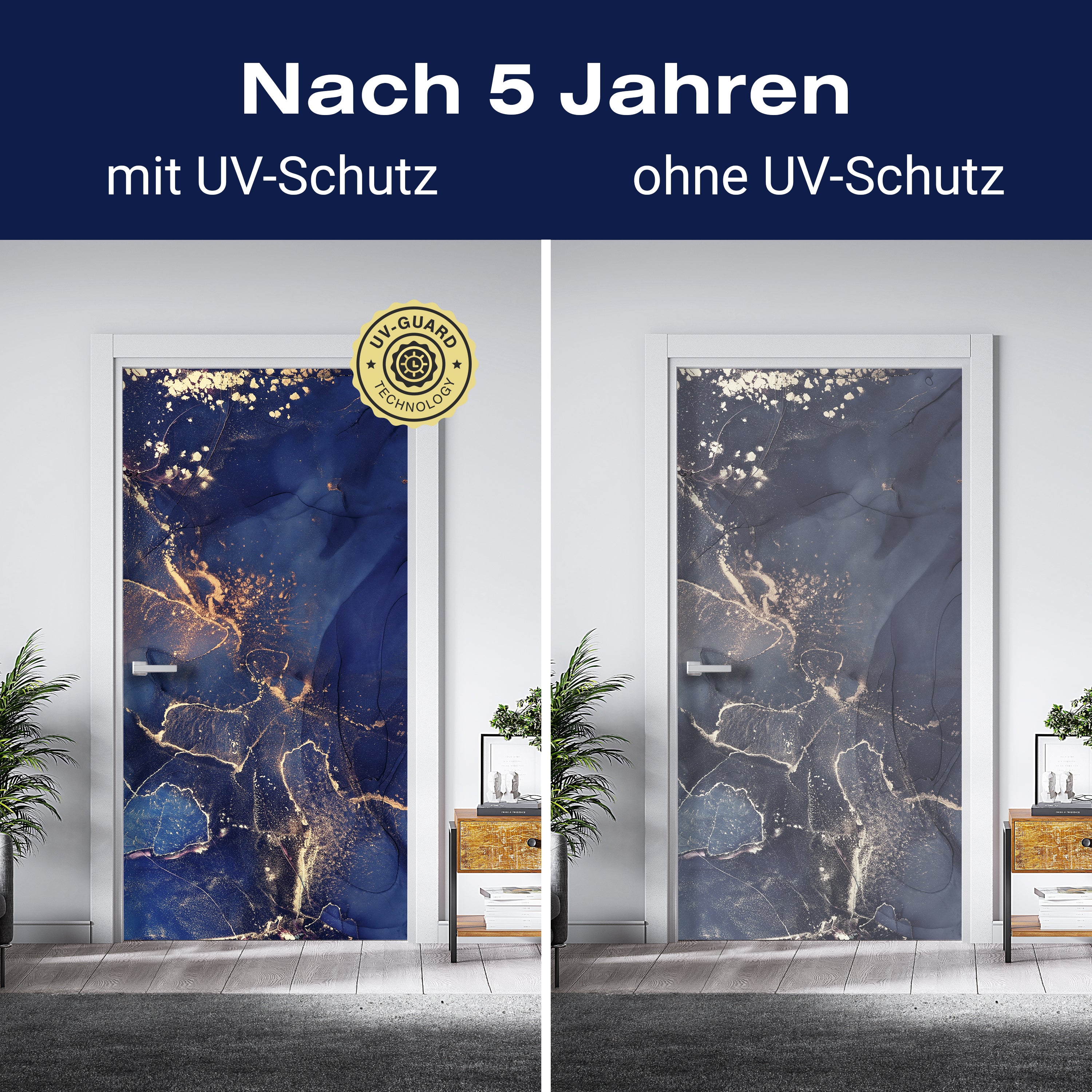 Türtapete blauer Marmor mit Gold, Blau M1180 - Bild 4 Türtapete blauer Marmor mit Gold, Blau M1180 - Bild 4