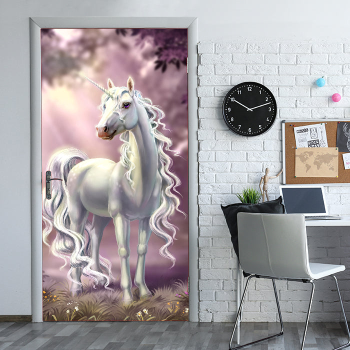 Türtapete Prinzessinnen Einhorn, Weiß, Fantasy M1186 - Bild 1 Türtapete Prinzessinnen Einhorn, Weiß, Fantasy M1186 - Bild 1