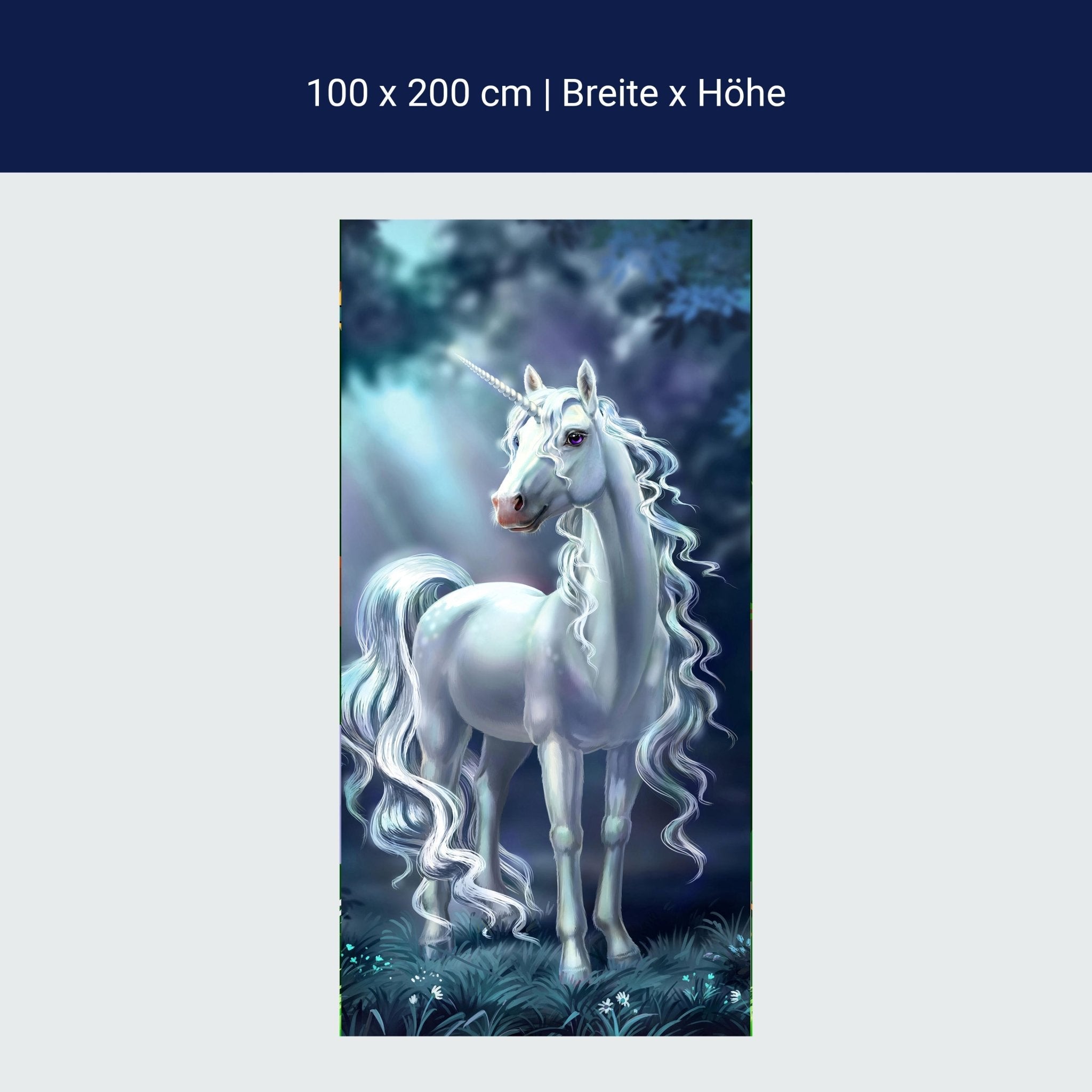 Türtapete schimmerndes Einhorn im Wald, Fantasy M1187 Türtapete schimmerndes Einhorn im Wald, Fantasy M1187