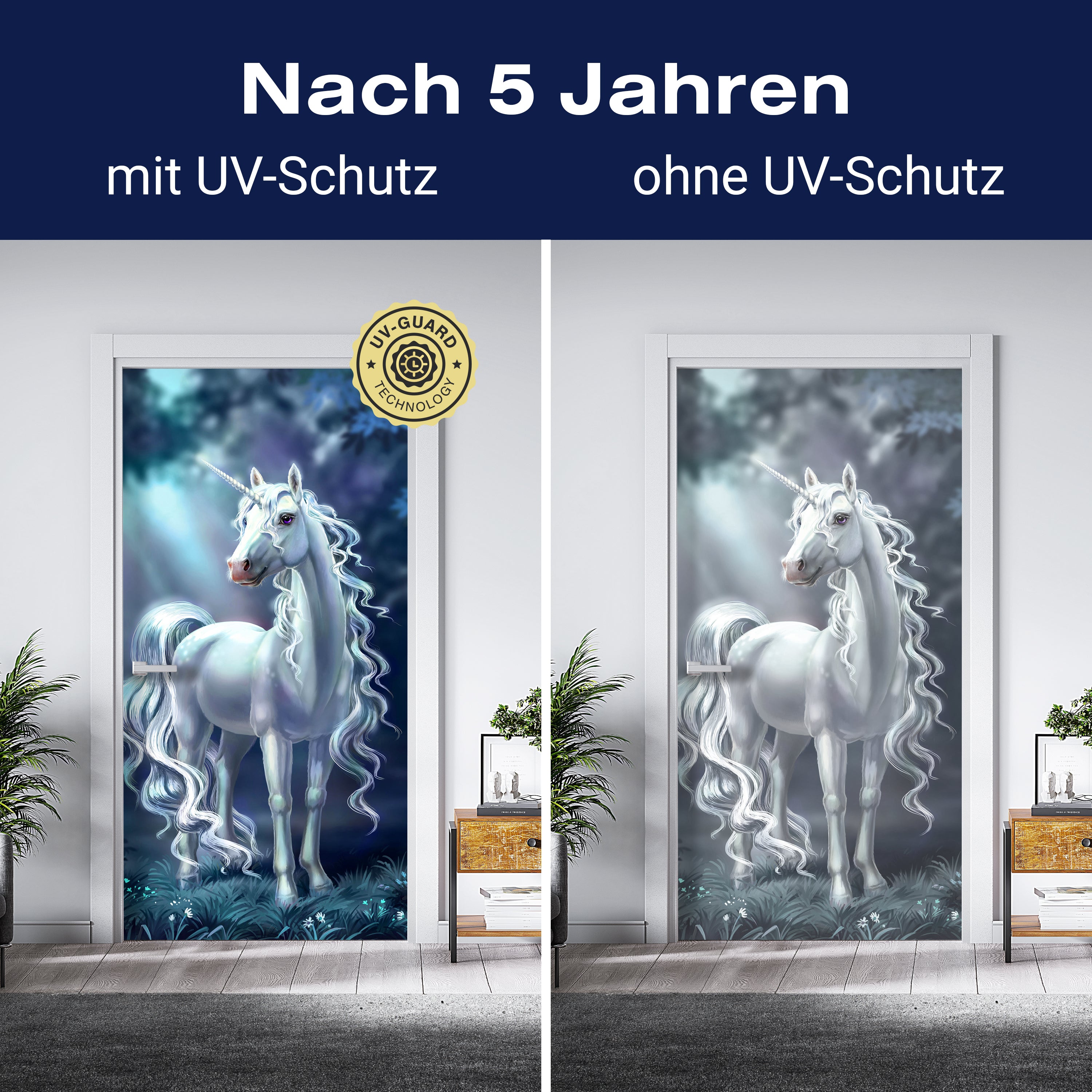 Türtapete schimmerndes Einhorn im Wald, Fantasy M1187 - Bild 4 Türtapete schimmerndes Einhorn im Wald, Fantasy M1187 - Bild 4