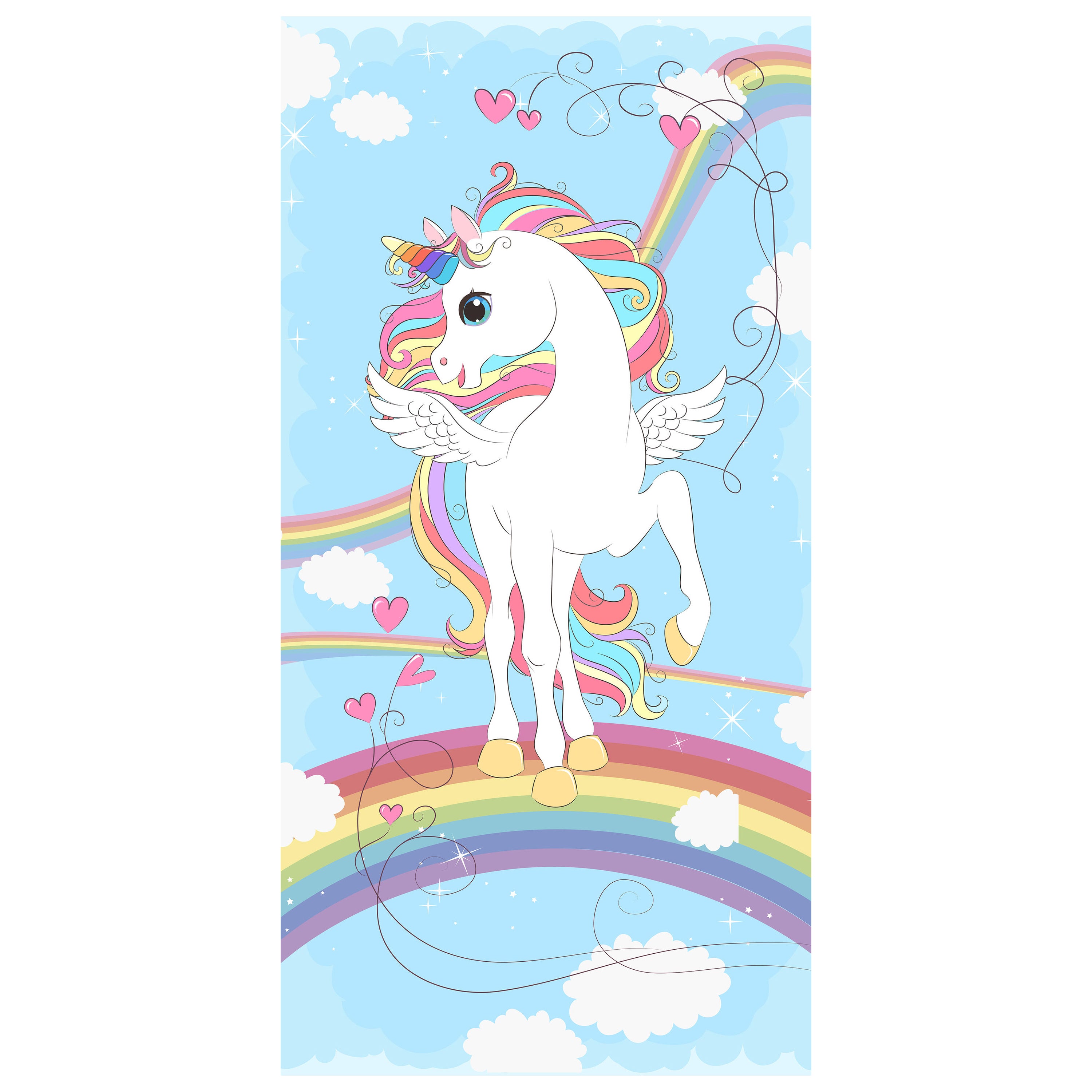 Türtapete Regenbogen Einhorn, bunt, Herzen M1189 - Bild 2 Türtapete Regenbogen Einhorn, bunt, Herzen M1189 - Bild 2