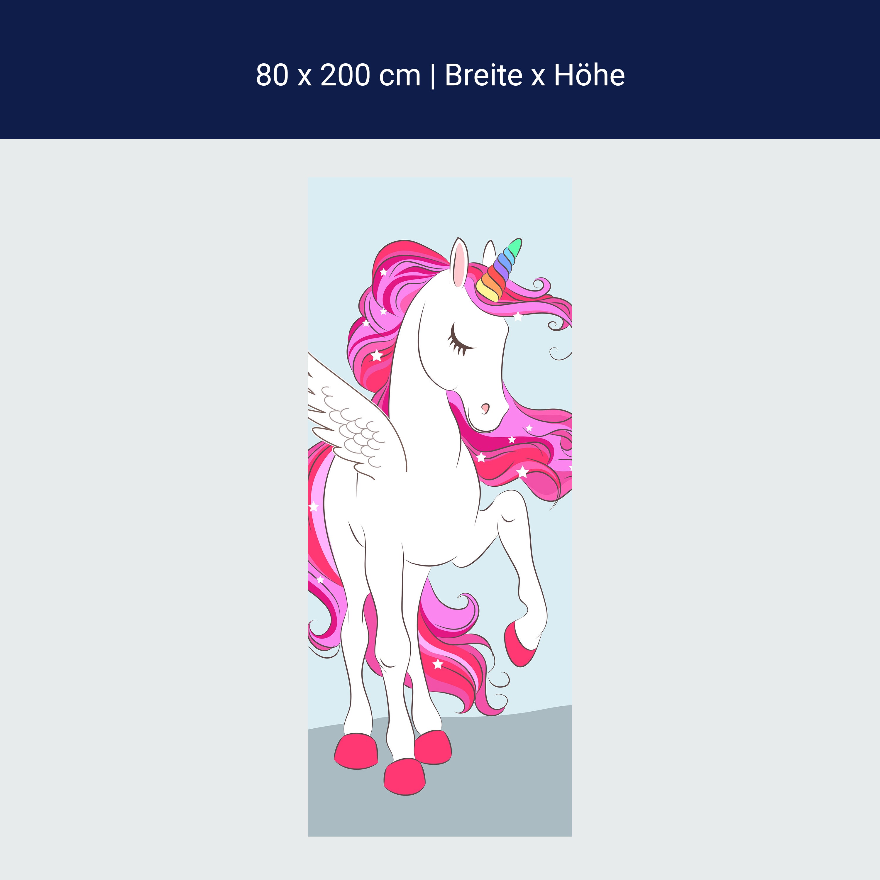 Türtapete Regenbogen Einhorn, Pinke Mähne M1190 Türtapete Regenbogen Einhorn, Pinke Mähne M1190