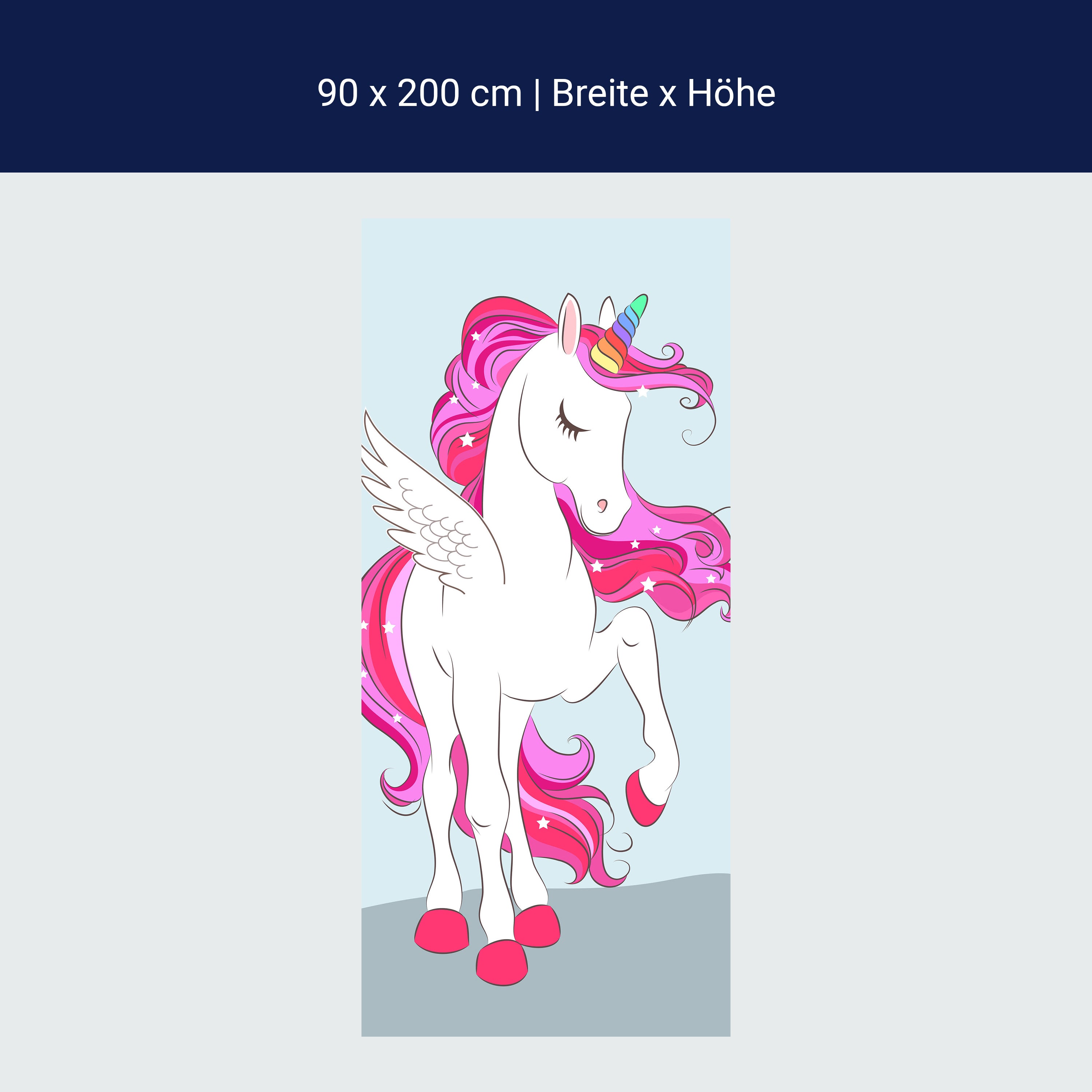 Türtapete Regenbogen Einhorn, Pinke Mähne M1190 Türtapete Regenbogen Einhorn, Pinke Mähne M1190