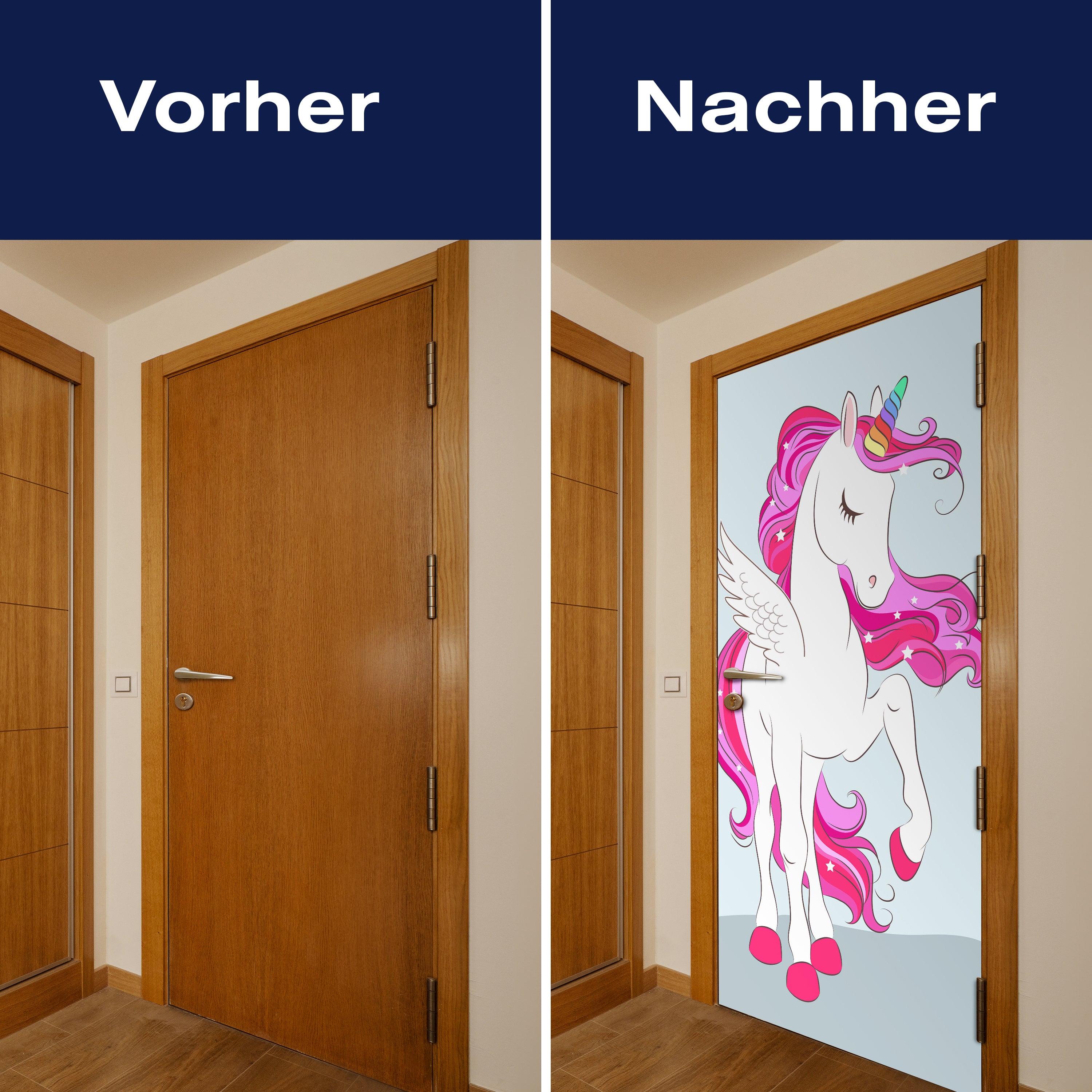 Türtapete Regenbogen Einhorn, Pinke Mähne M1190 - Bild 10 Türtapete Regenbogen Einhorn, Pinke Mähne M1190 - Bild 10