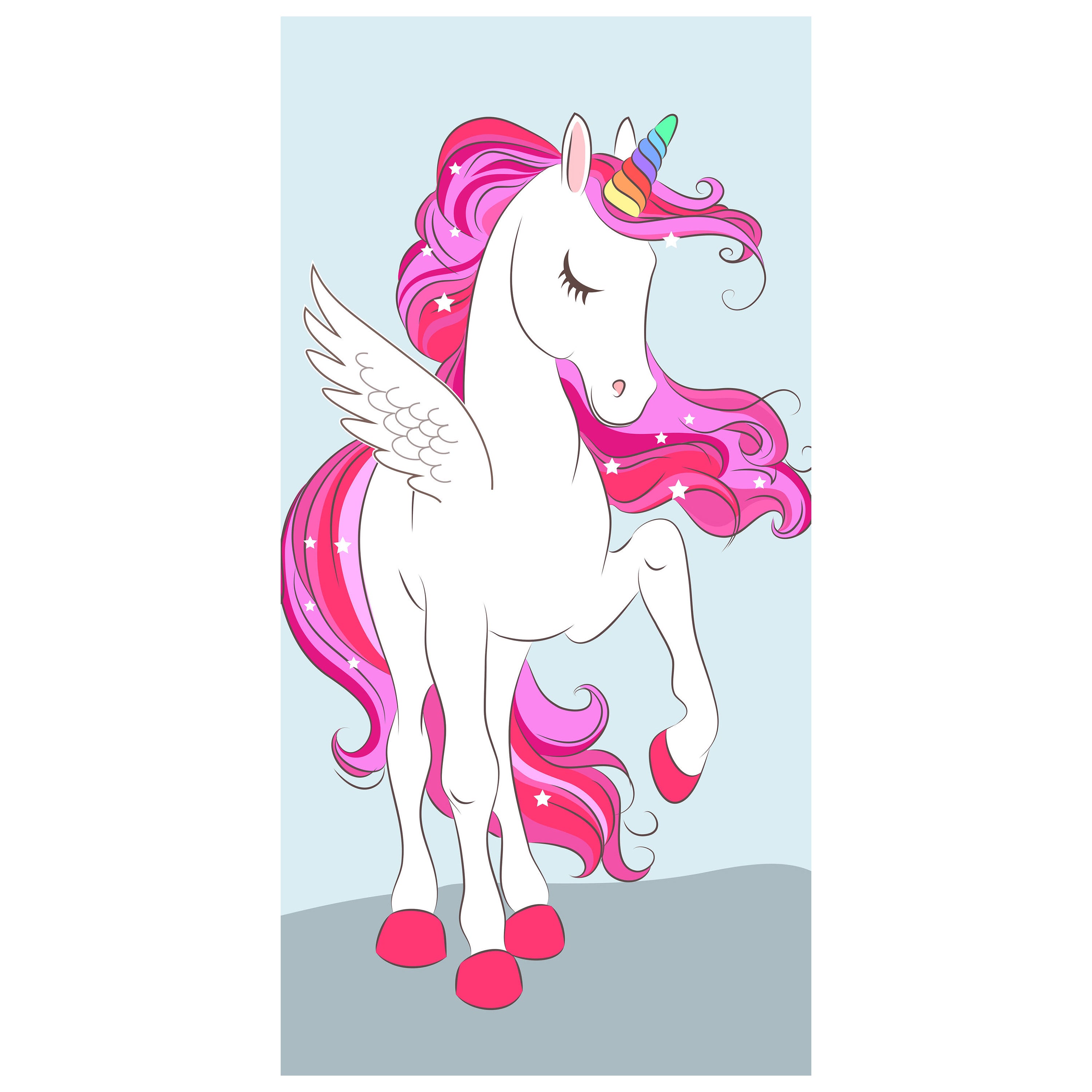 Türtapete Regenbogen Einhorn, Pinke Mähne M1190 - Bild 2 Türtapete Regenbogen Einhorn, Pinke Mähne M1190 - Bild 2