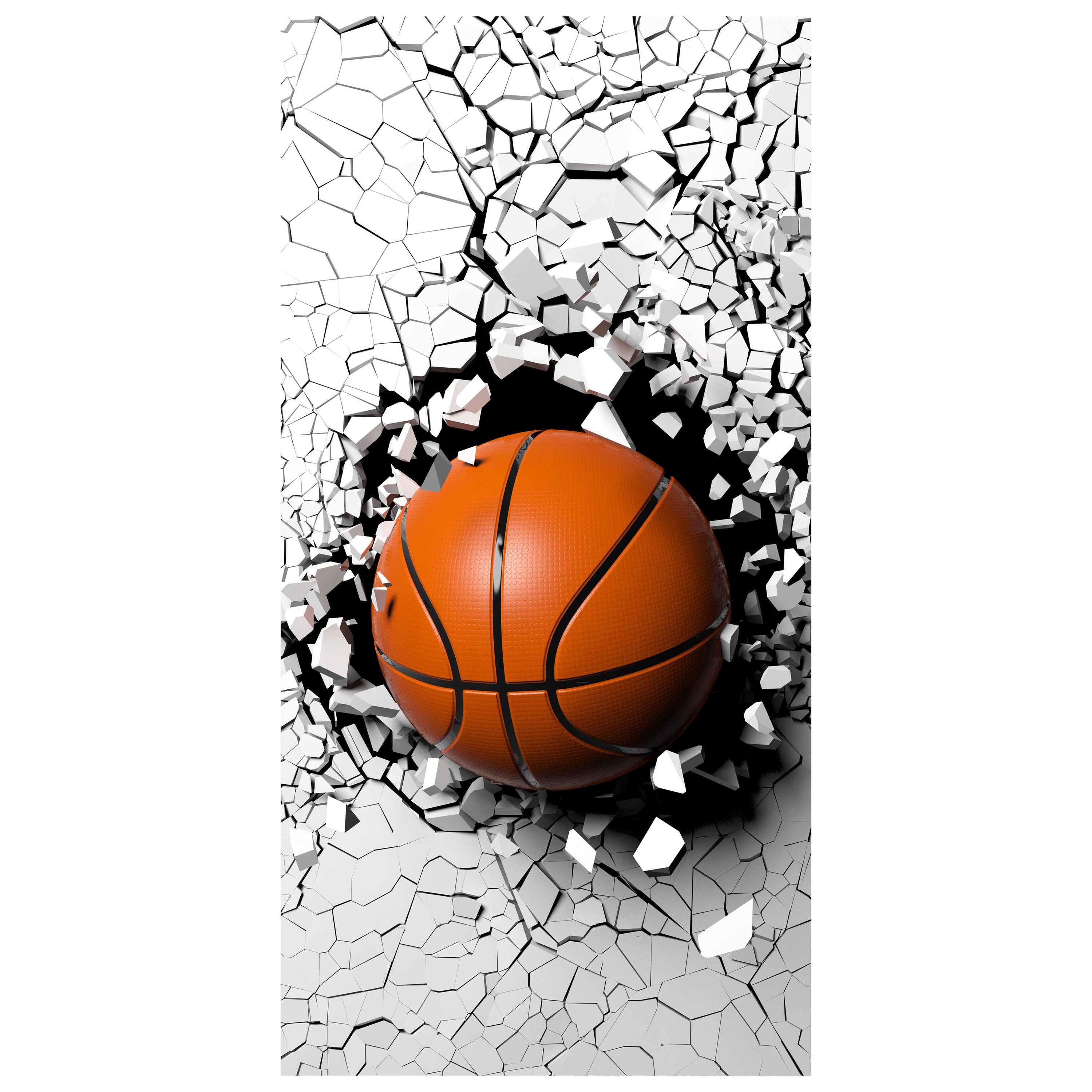 Türtapete Basketball durch Wand, 3D, Sport, Ball M1201 - Bild 2 Türtapete Basketball durch Wand, 3D, Sport, Ball M1201 - Bild 2