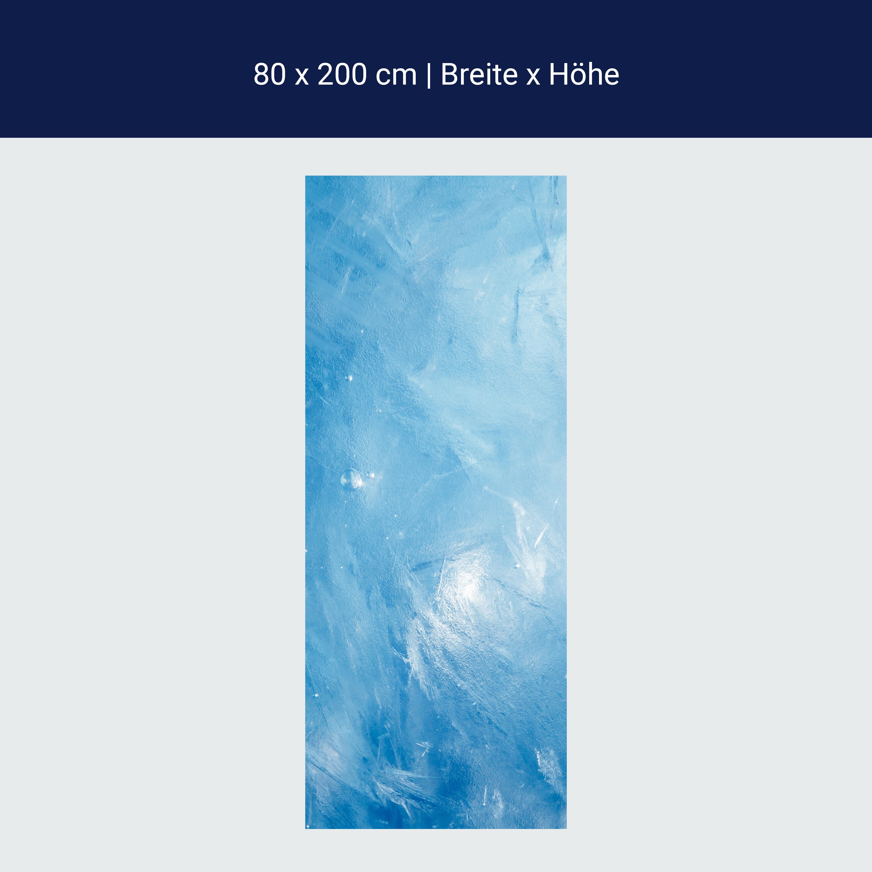 Türtapete Eis Nahaufnahme, Luftblase, Blau, Wasser M1223 Türtapete Eis Nahaufnahme, Luftblase, Blau, Wasser M1223