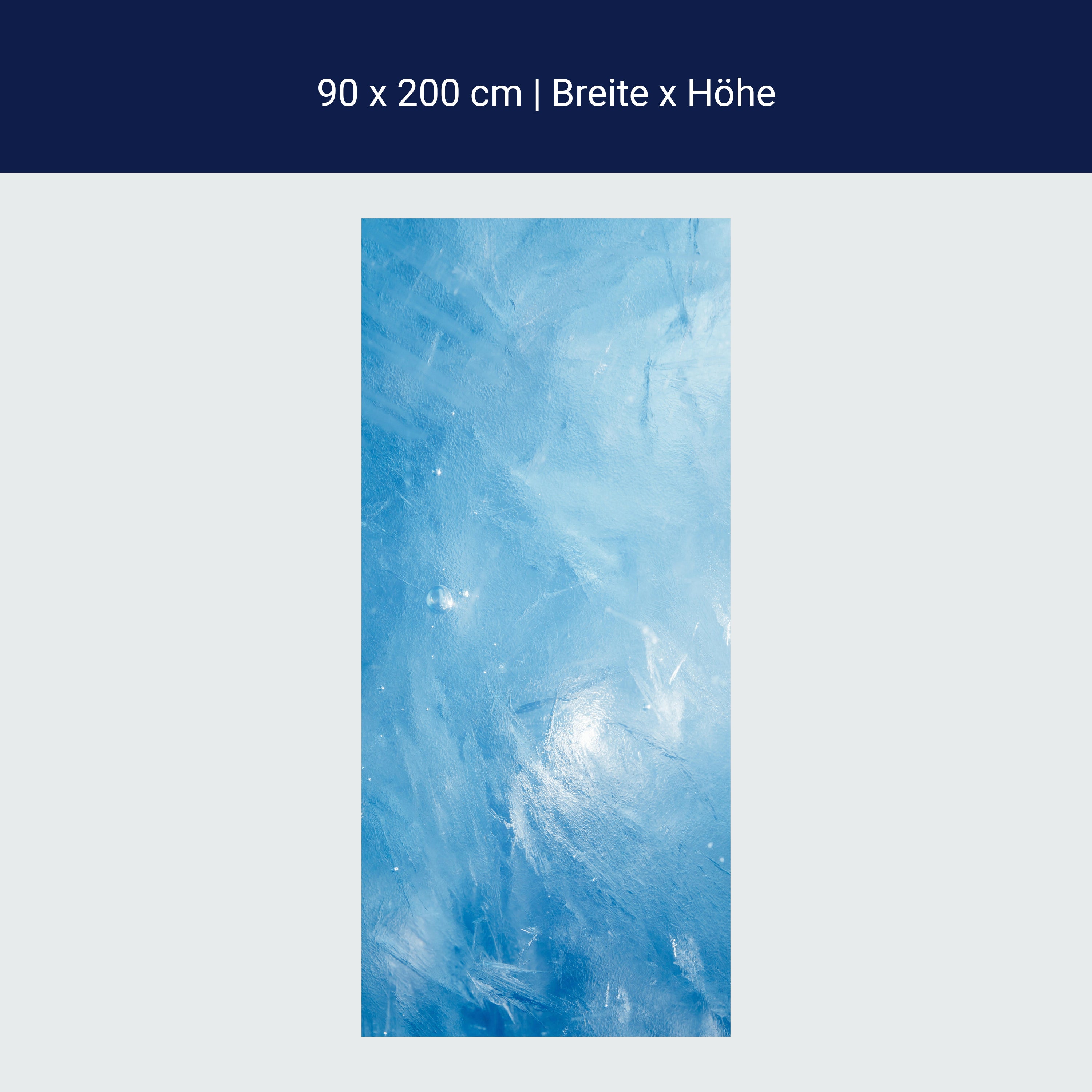 Türtapete Eis Nahaufnahme, Luftblase, Blau, Wasser M1223 Türtapete Eis Nahaufnahme, Luftblase, Blau, Wasser M1223