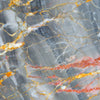 Türtapete grauer Marmor, Gold, Rot, Risse, Stein M1228