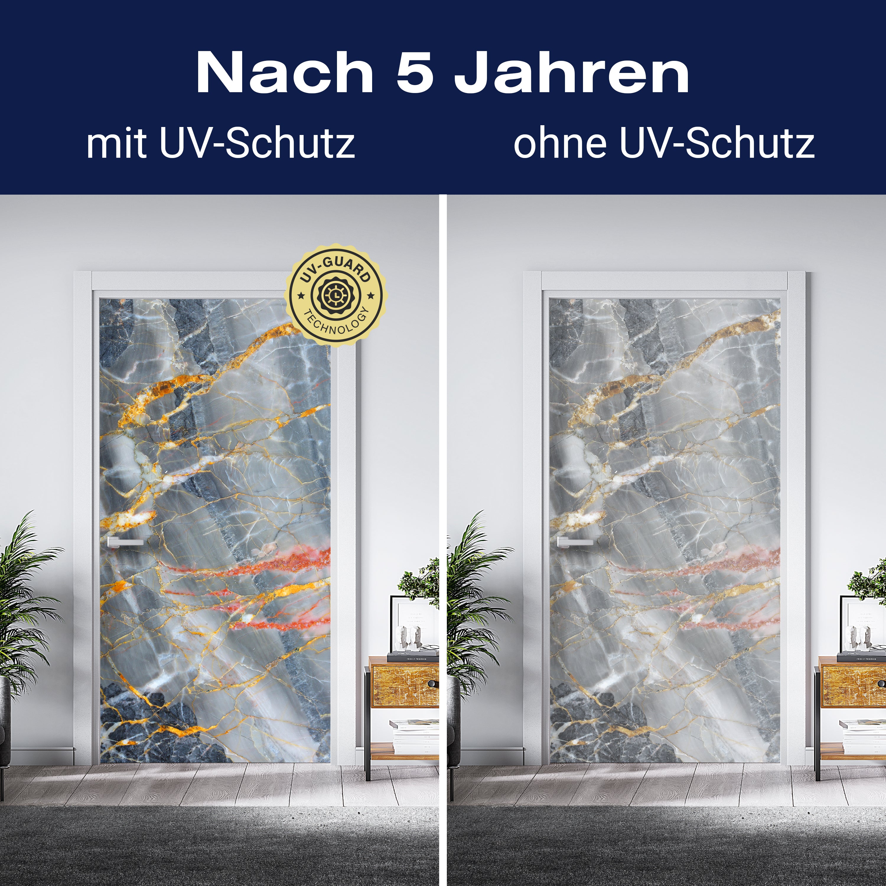 Türtapete grauer Marmor, Gold, Rot, Risse, Stein M1228 - Bild 4 Türtapete grauer Marmor, Gold, Rot, Risse, Stein M1228 - Bild 4