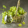 Küchenrückwand Weintrauben Gläser Körbe Korken Grün M1233