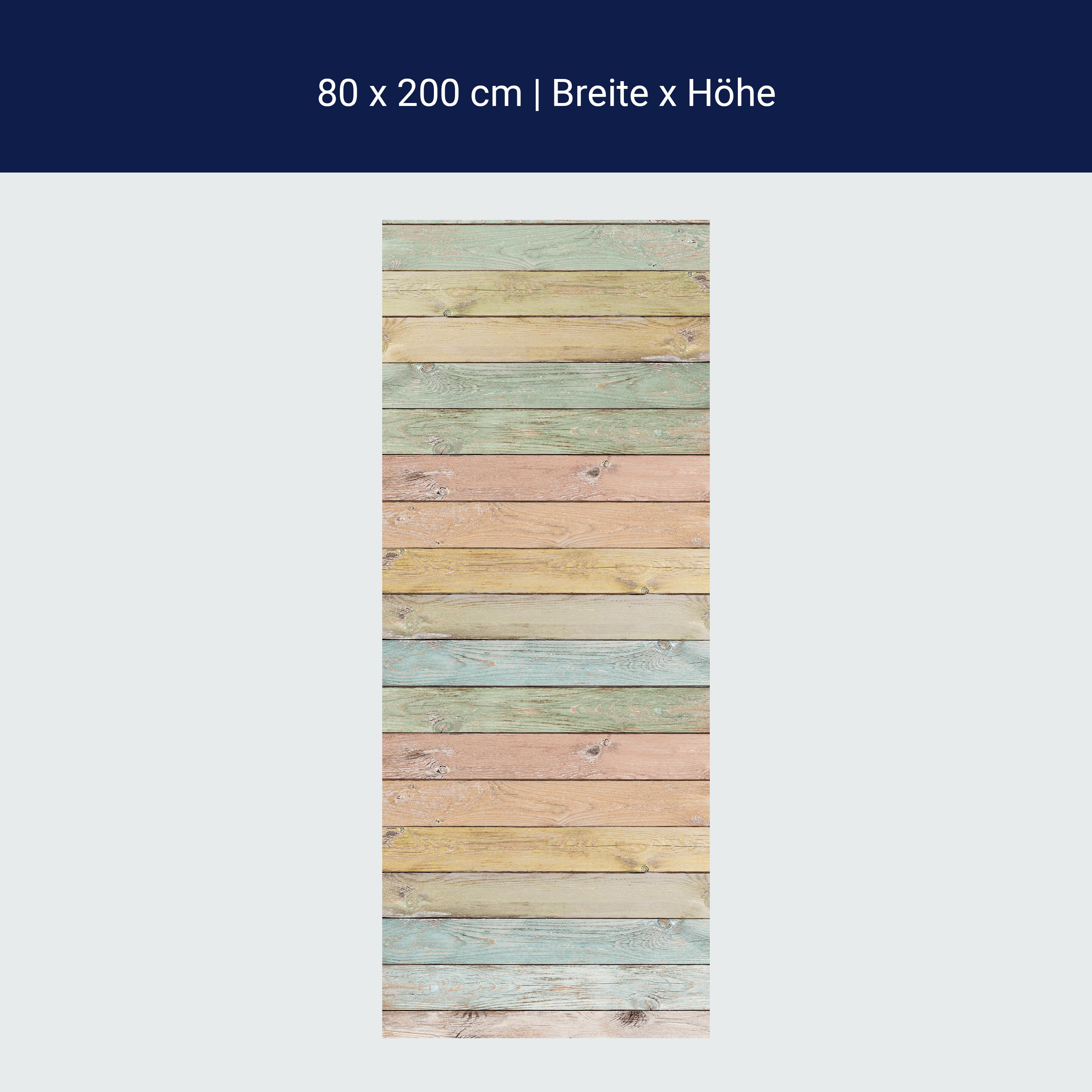 Türtapete bunte Holzplatte, Palisaden, bunt, Holz M1239 Türtapete bunte Holzplatte, Palisaden, bunt, Holz M1239