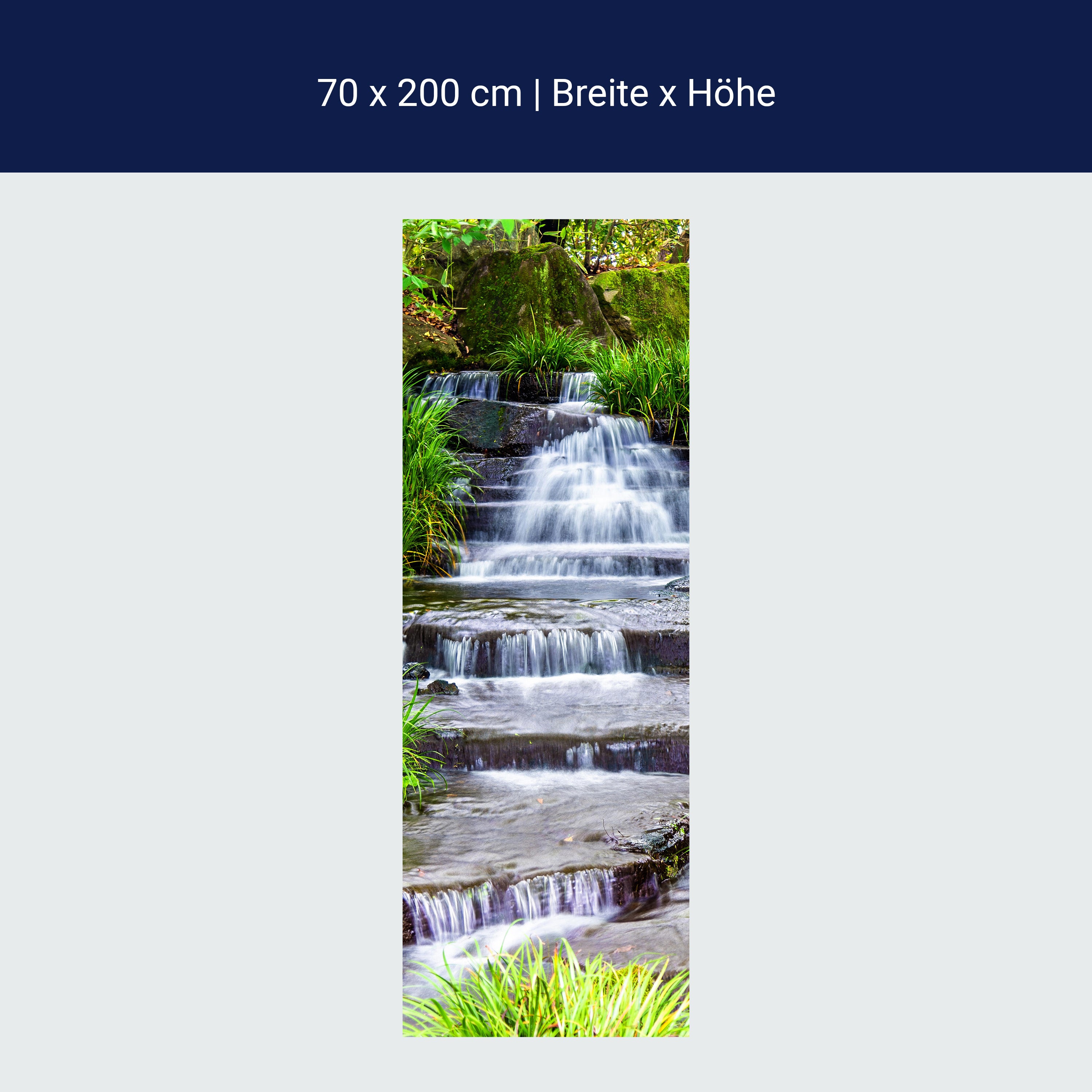 Türtapete Wasserfall am Bach, Stufen, Wasser M1246 Türtapete Wasserfall am Bach, Stufen, Wasser M1246