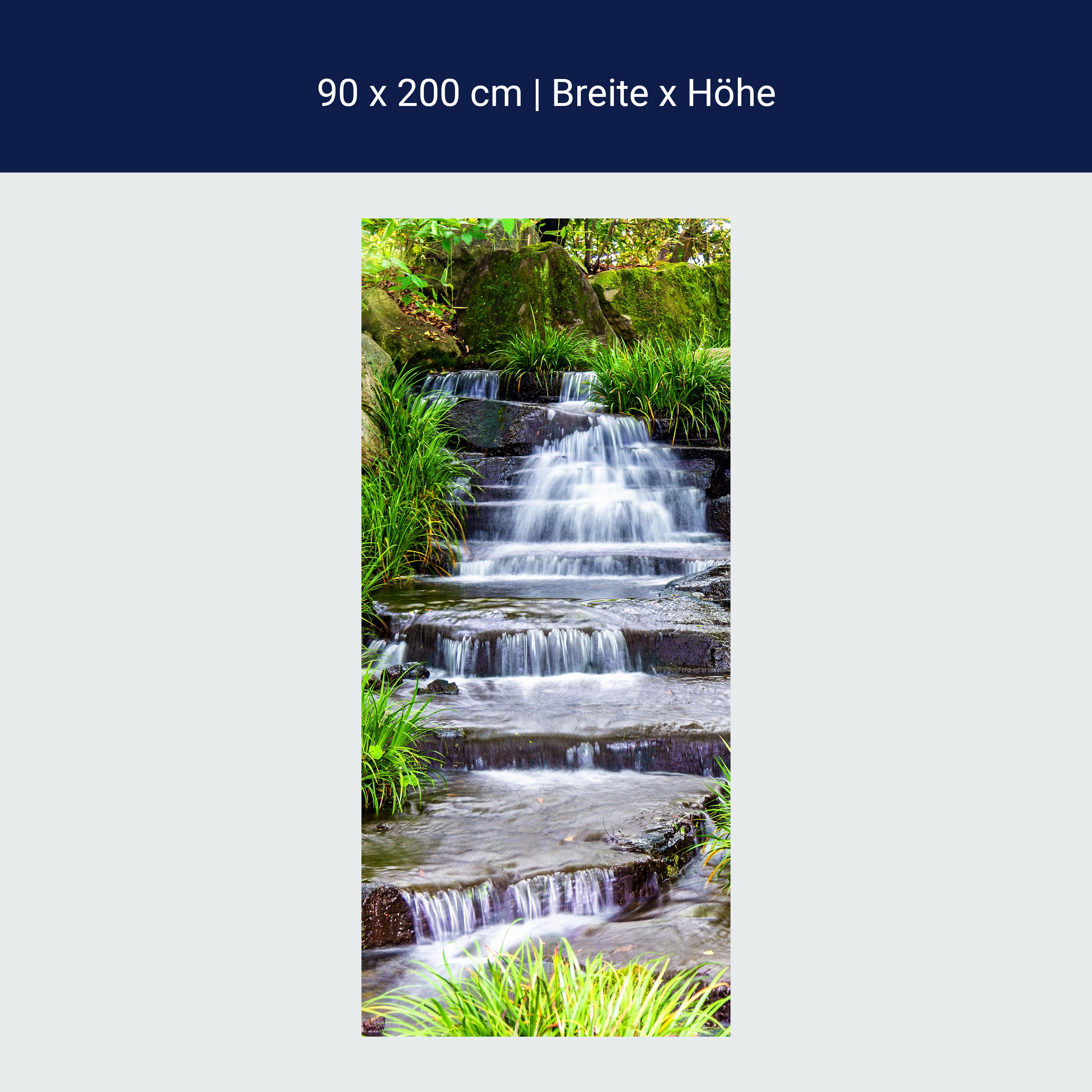 Türtapete Wasserfall am Bach, Stufen, Wasser M1246 Türtapete Wasserfall am Bach, Stufen, Wasser M1246