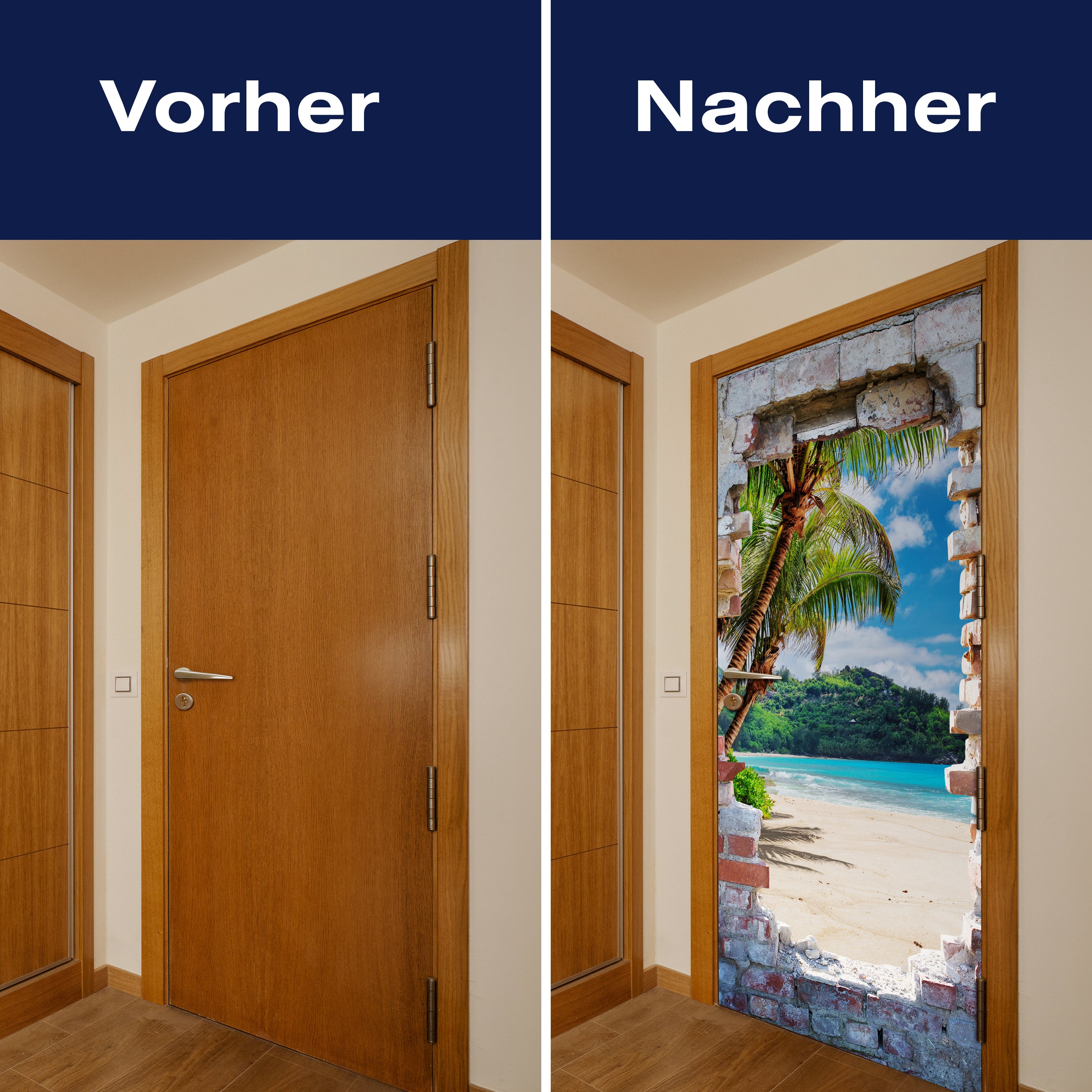 Türtapete 3D Steinwand, Paradies, Meer, Strand M1266 - Bild 10 Türtapete 3D Steinwand, Paradies, Meer, Strand M1266 - Bild 10