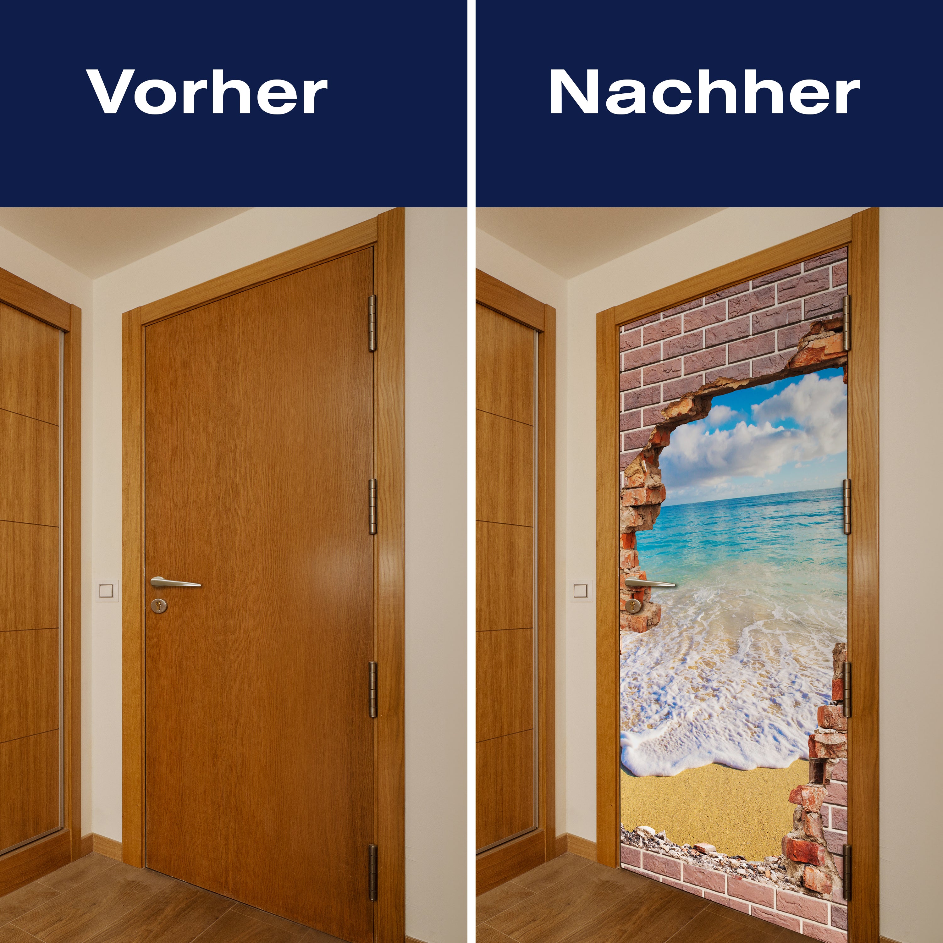 Türtapete 3D Backstein, Strand, Meer, Urlaub M1273 - Bild 10 Türtapete 3D Backstein, Strand, Meer, Urlaub M1273 - Bild 10