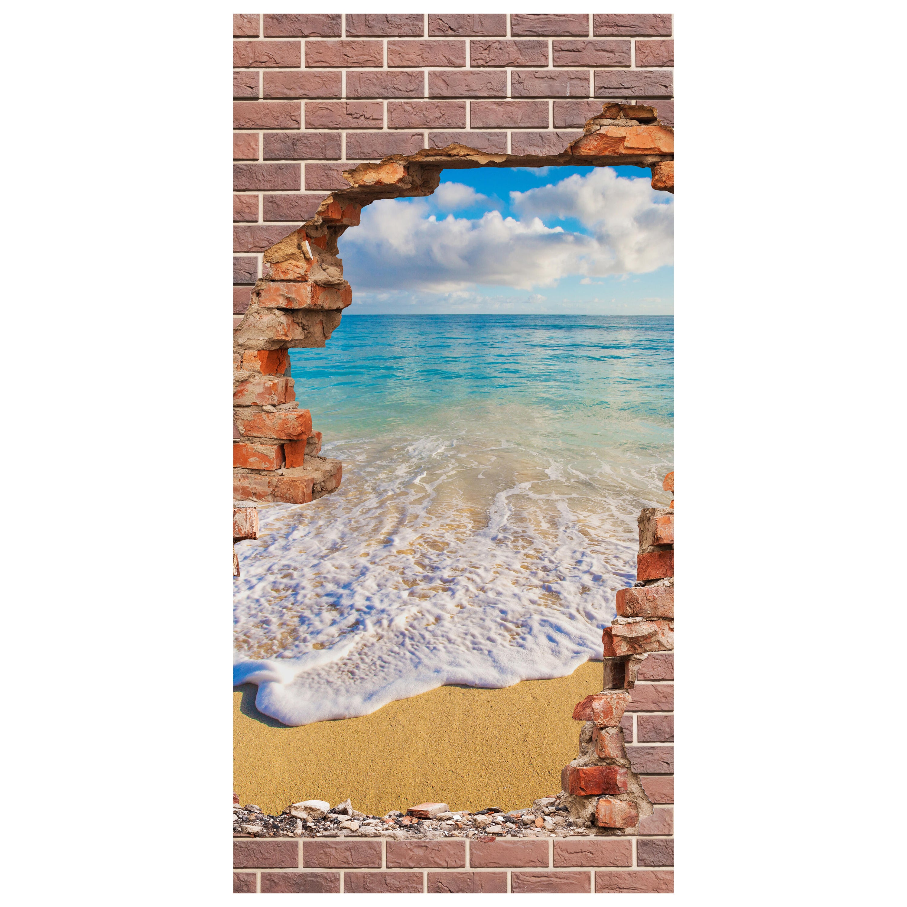 Türtapete 3D Backstein, Strand, Meer, Urlaub M1273 - Bild 2 Türtapete 3D Backstein, Strand, Meer, Urlaub M1273 - Bild 2