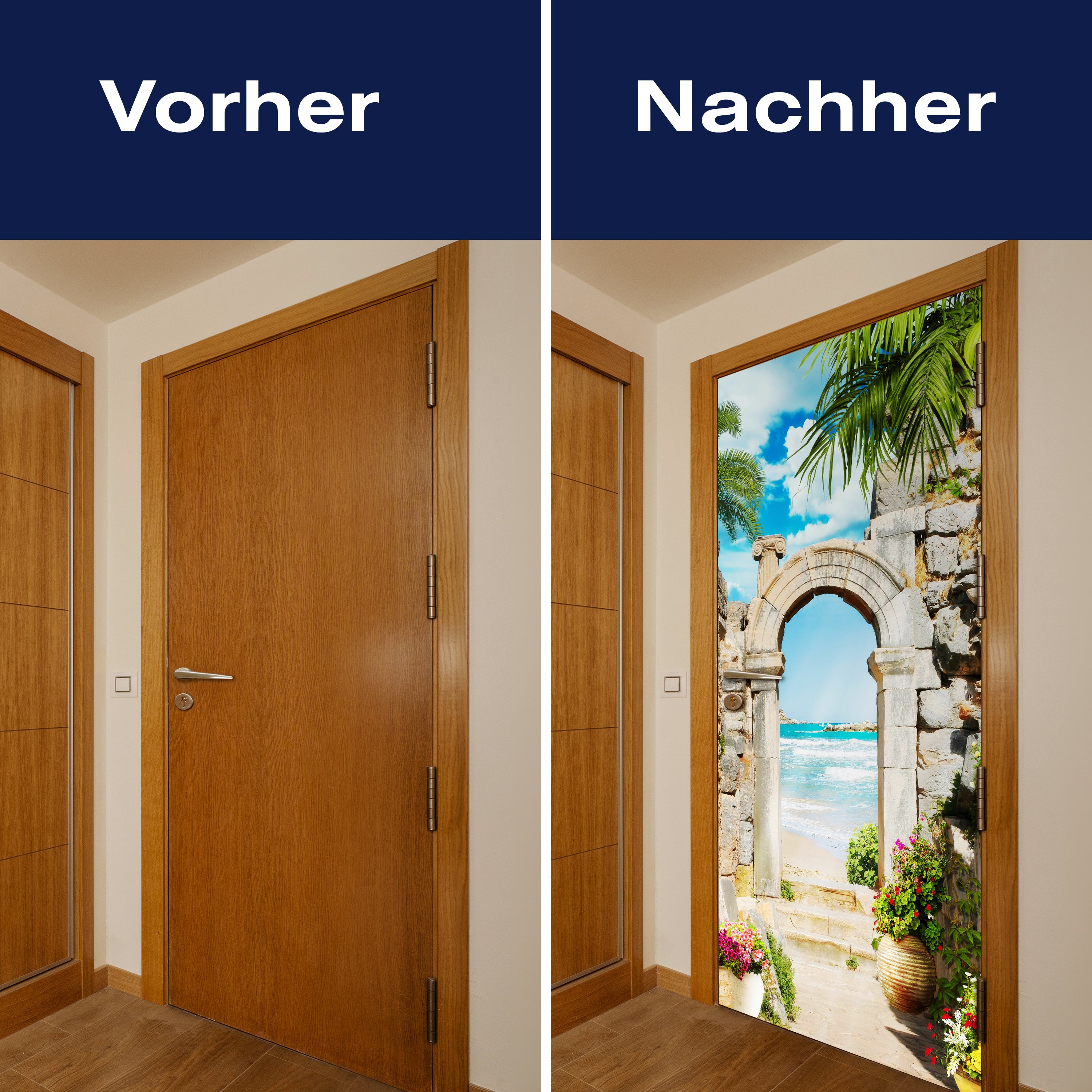 Türtapete Blick aufs Meer, Torbogen, Palmen, Stein M1297 - Bild 10 Türtapete Blick aufs Meer, Torbogen, Palmen, Stein M1297 - Bild 10