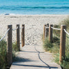 Türtapete Holzweg zum Strand, Meer, Holz, Seil M1298