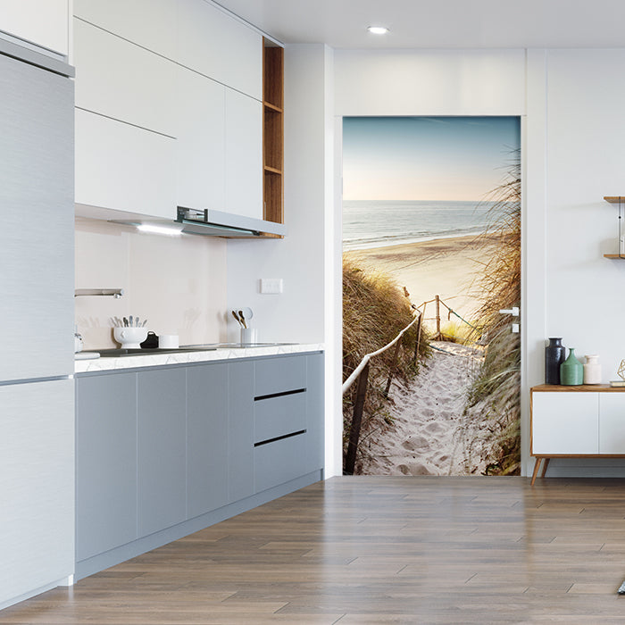 Türtapete Weg zum Strand, Seil, Meer, Düne, Schilf M1301 - Bild 1 Türtapete Weg zum Strand, Seil, Meer, Düne, Schilf M1301 - Bild 1