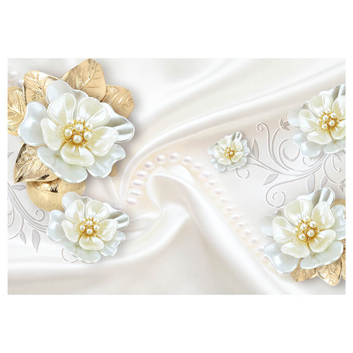 Fototapete Blumen Gold Schmuck M1311 - Bild 2 Fototapete Blumen Gold Schmuck M1311 - Bild 2