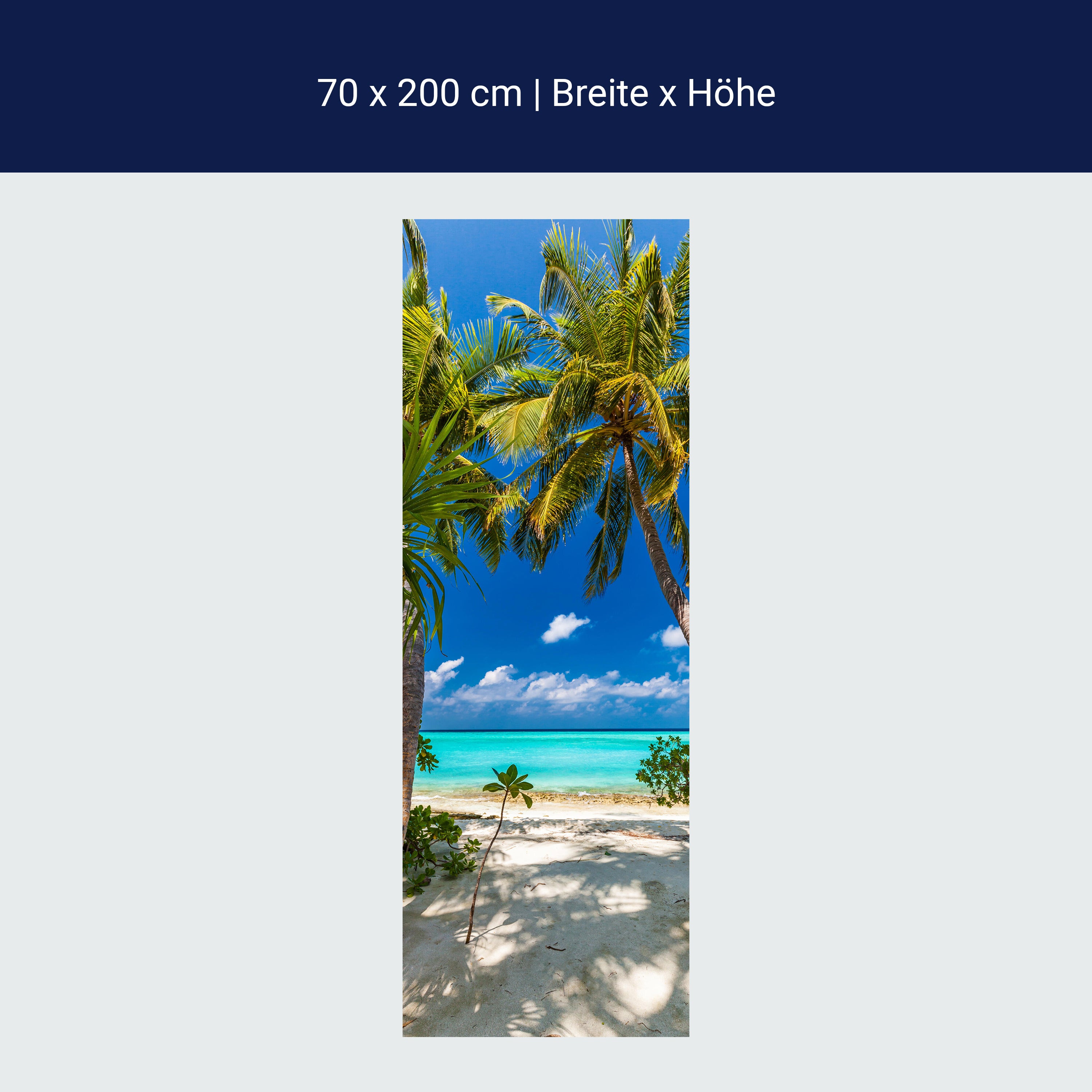 Türtapete Blick aufs Meer, Palmen, Paradies, Sand M1311 Türtapete Blick aufs Meer, Palmen, Paradies, Sand M1311
