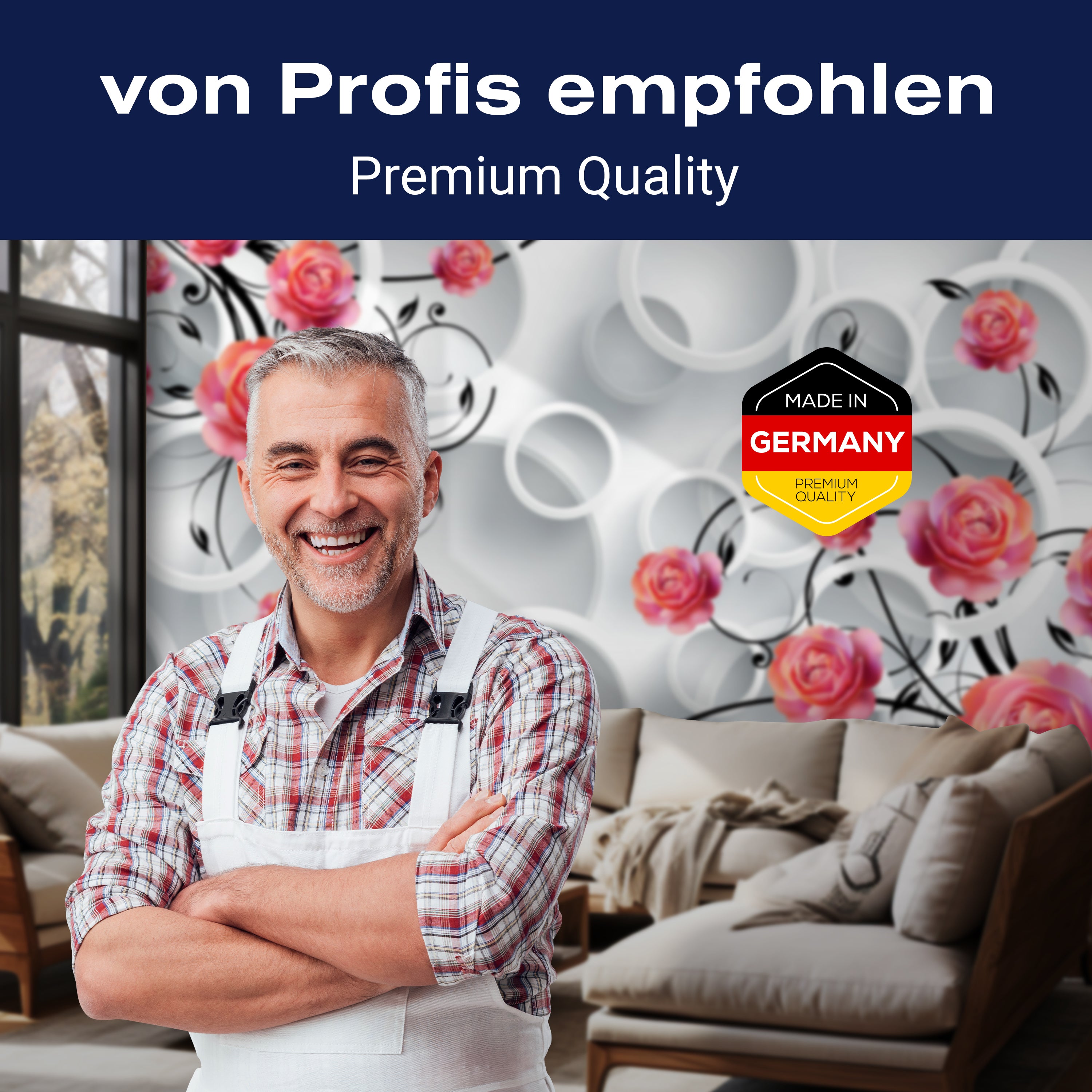 Fototapete Rosen Ornamente rot M1312 - Bild 5 Fototapete Rosen Ornamente rot M1312 - Bild 5