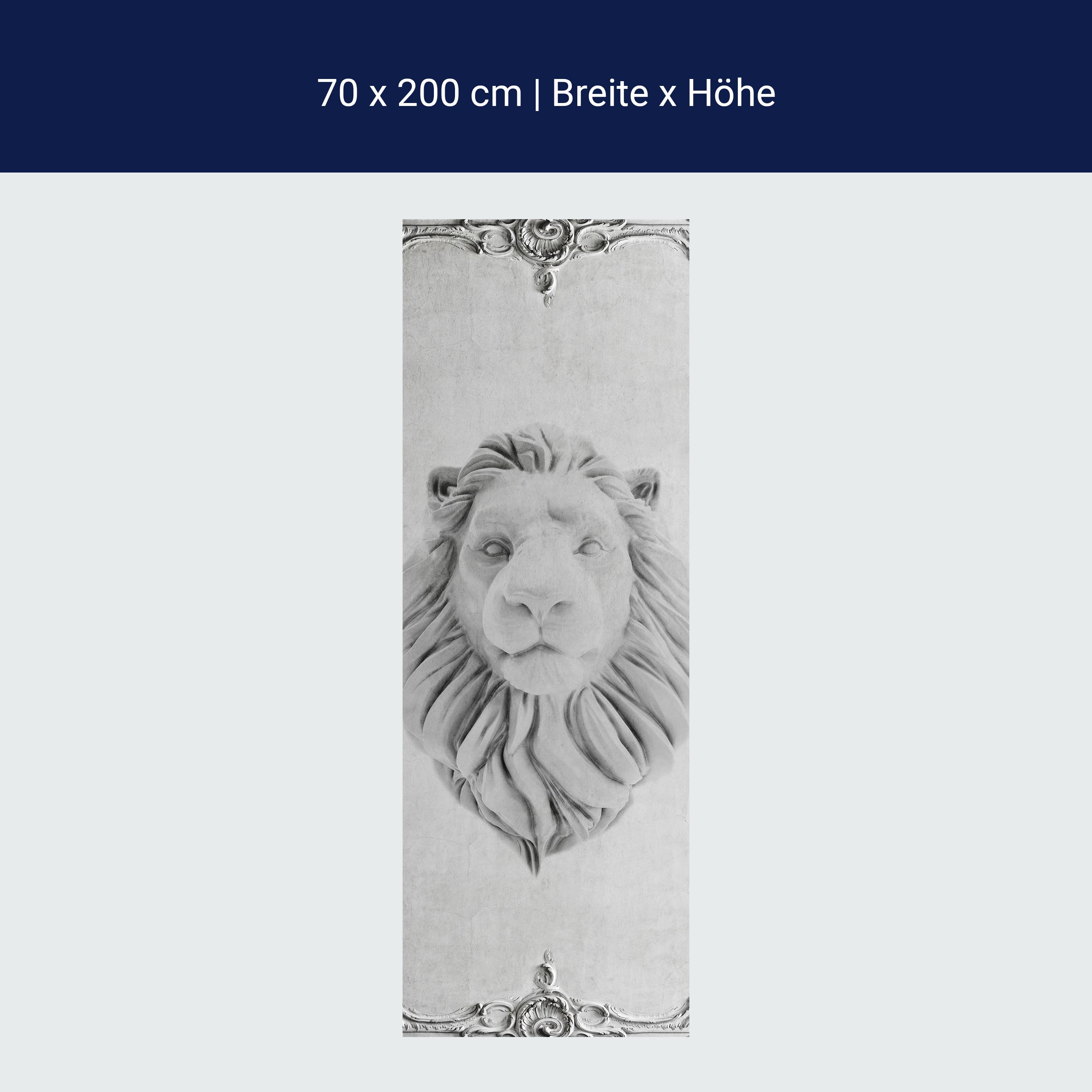 Türtapete großer Löwenkopf, Stuck, Löwe, Marmor M1314 Türtapete großer Löwenkopf, Stuck, Löwe, Marmor M1314