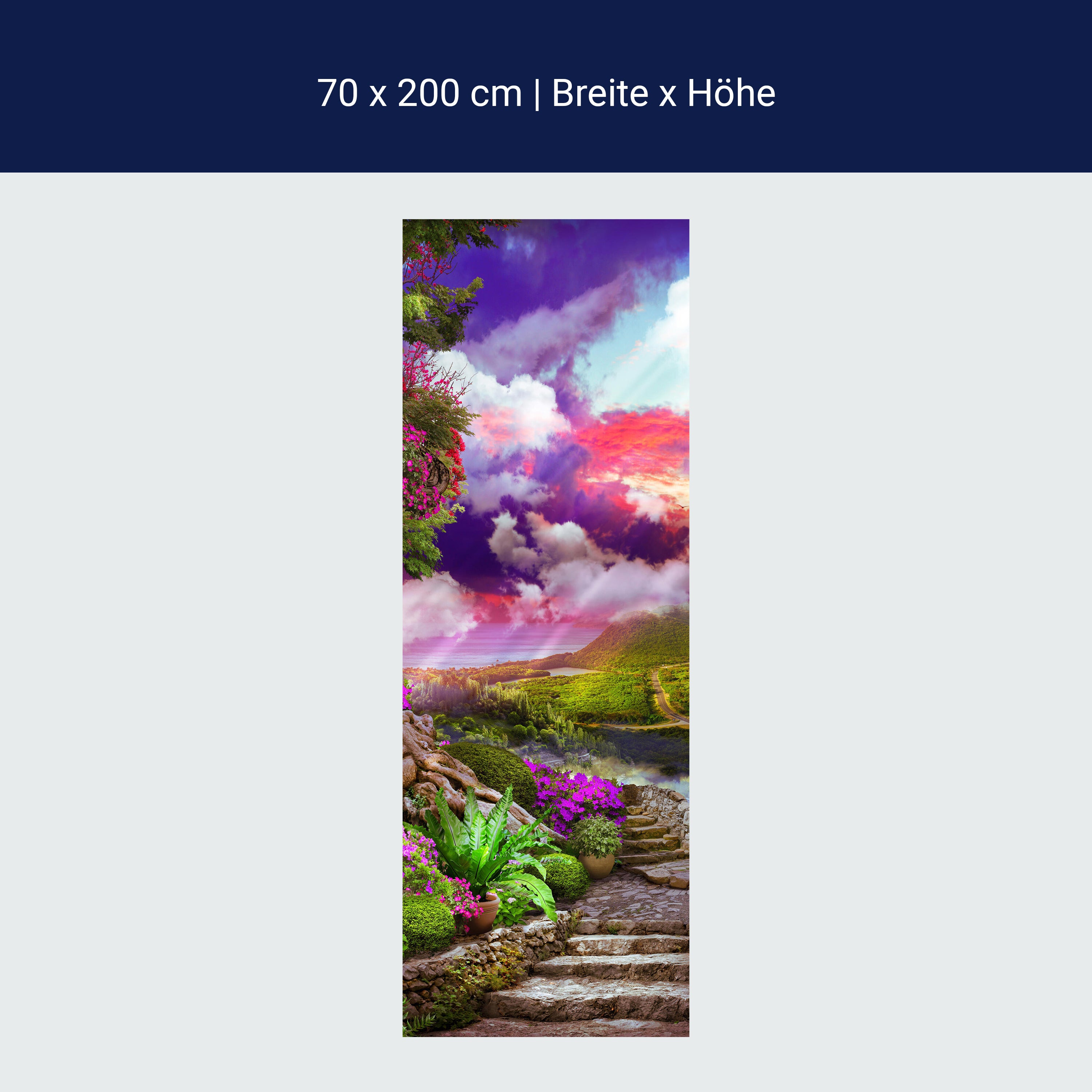 Türtapete Regenbogen Landschaft, Wolken, Fantasy M1319 Türtapete Regenbogen Landschaft, Wolken, Fantasy M1319